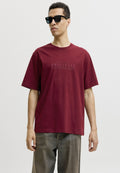 JORCATSKILLS MINIMAL TEE CREW NECK - Basic T-shirt - cabernet
