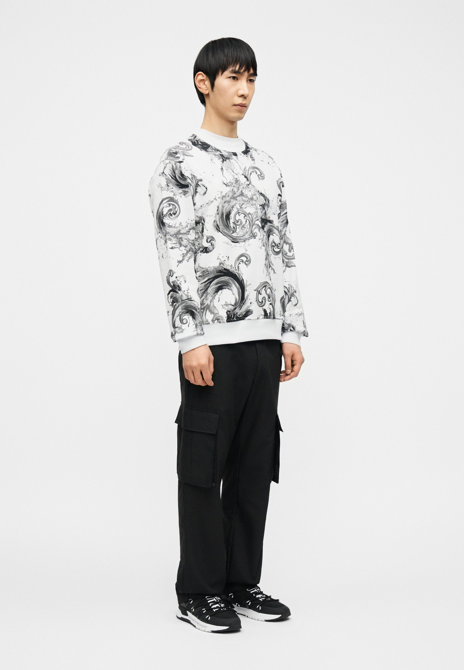 ALL OVER - Sweat-shirt - blanc/graphite
