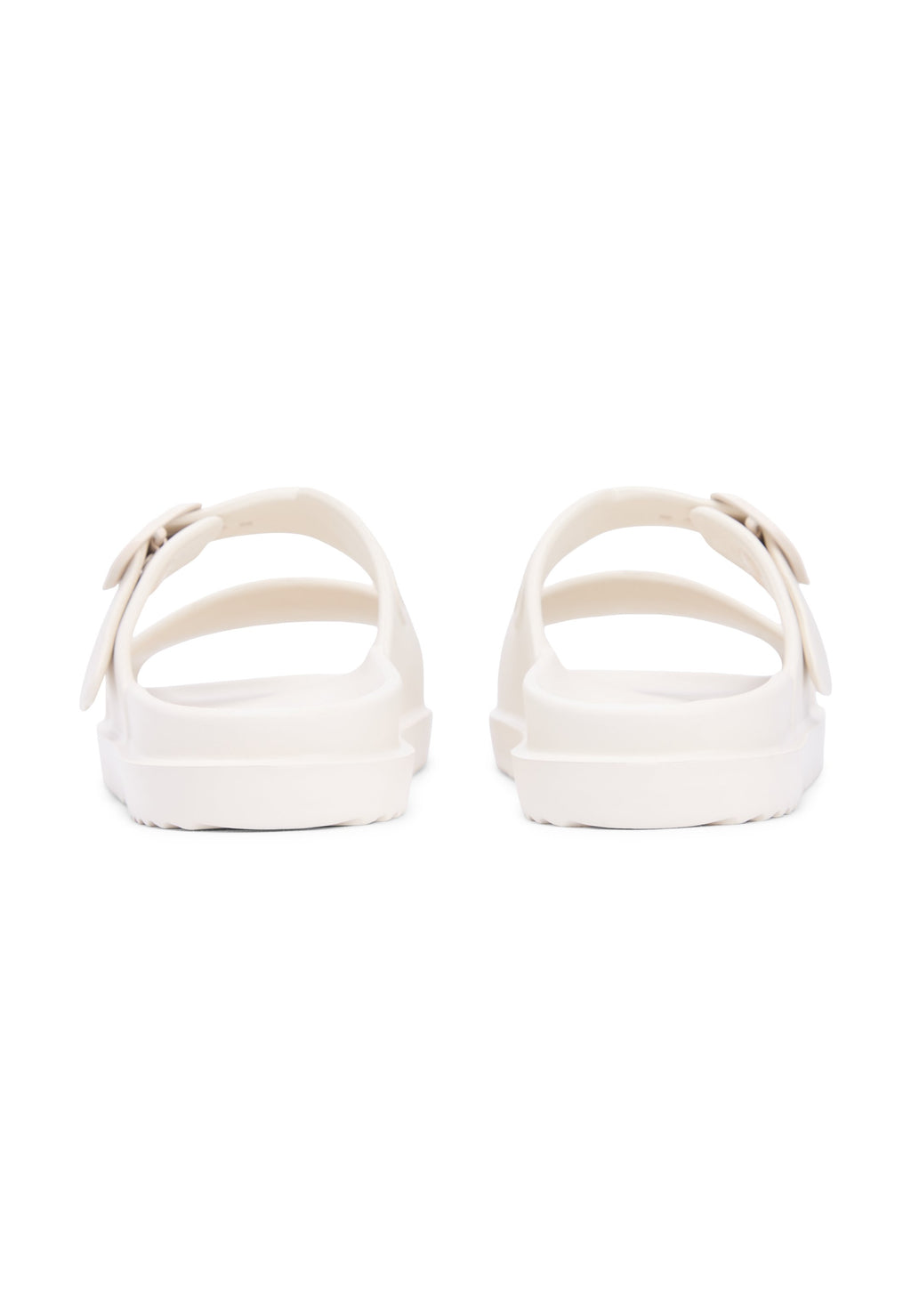 DOUBLE STRAP ENAMEL FLAG LIGHTWEIGHT SANDALS - Sandals - soft cream