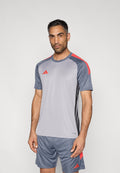 TIRO 26 ESSENTIALS - Sports T-shirt - light onix/onix/semi lucid red