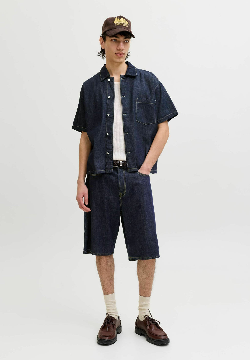 Denim Cropped Fit - Shirt - blue denim