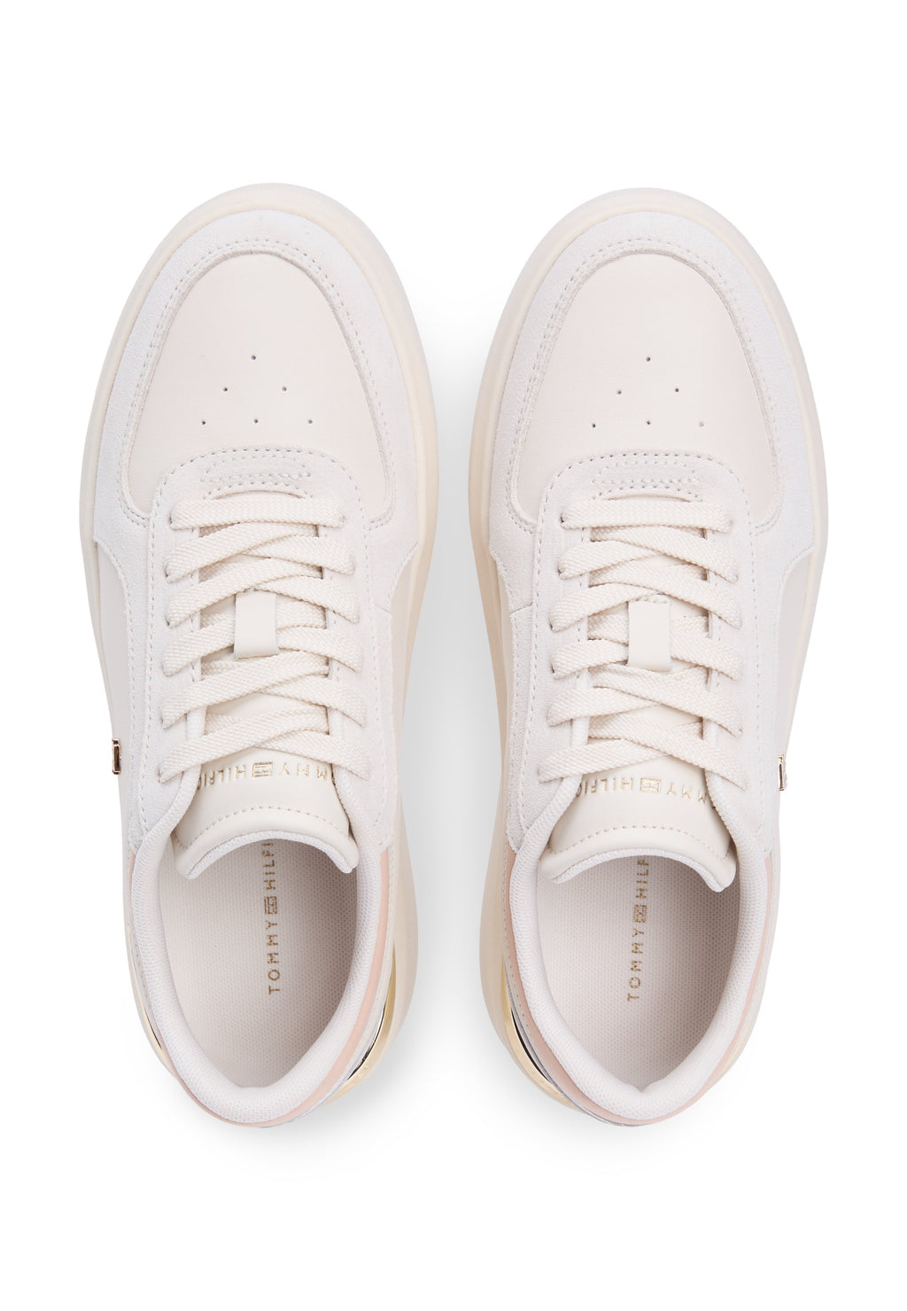 SATIN CUFF PLATFORM TRAINERS - Trainers - soft cream/misty blush