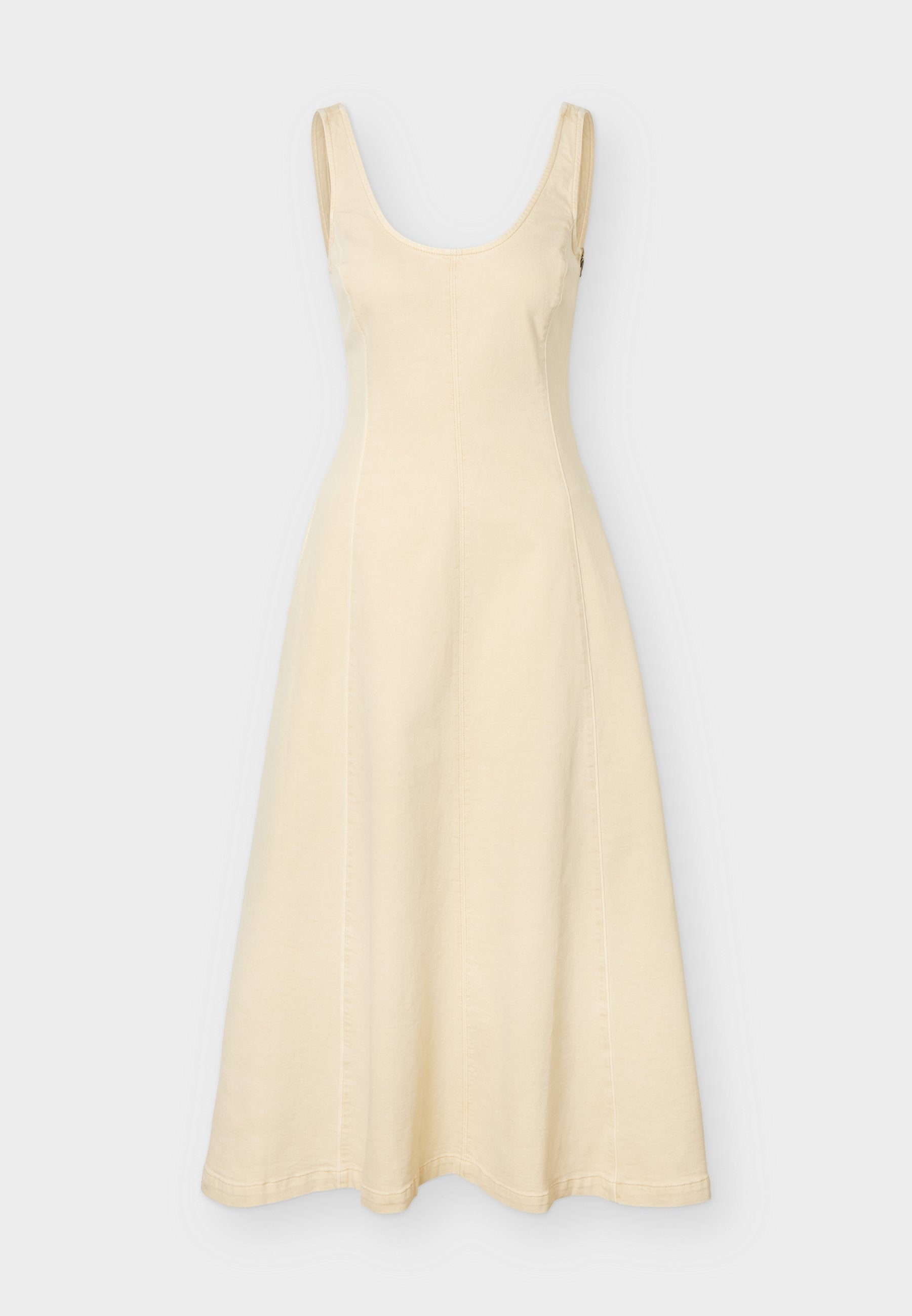 SCOOPNECK DRESS  - Denim dress - beach pebble