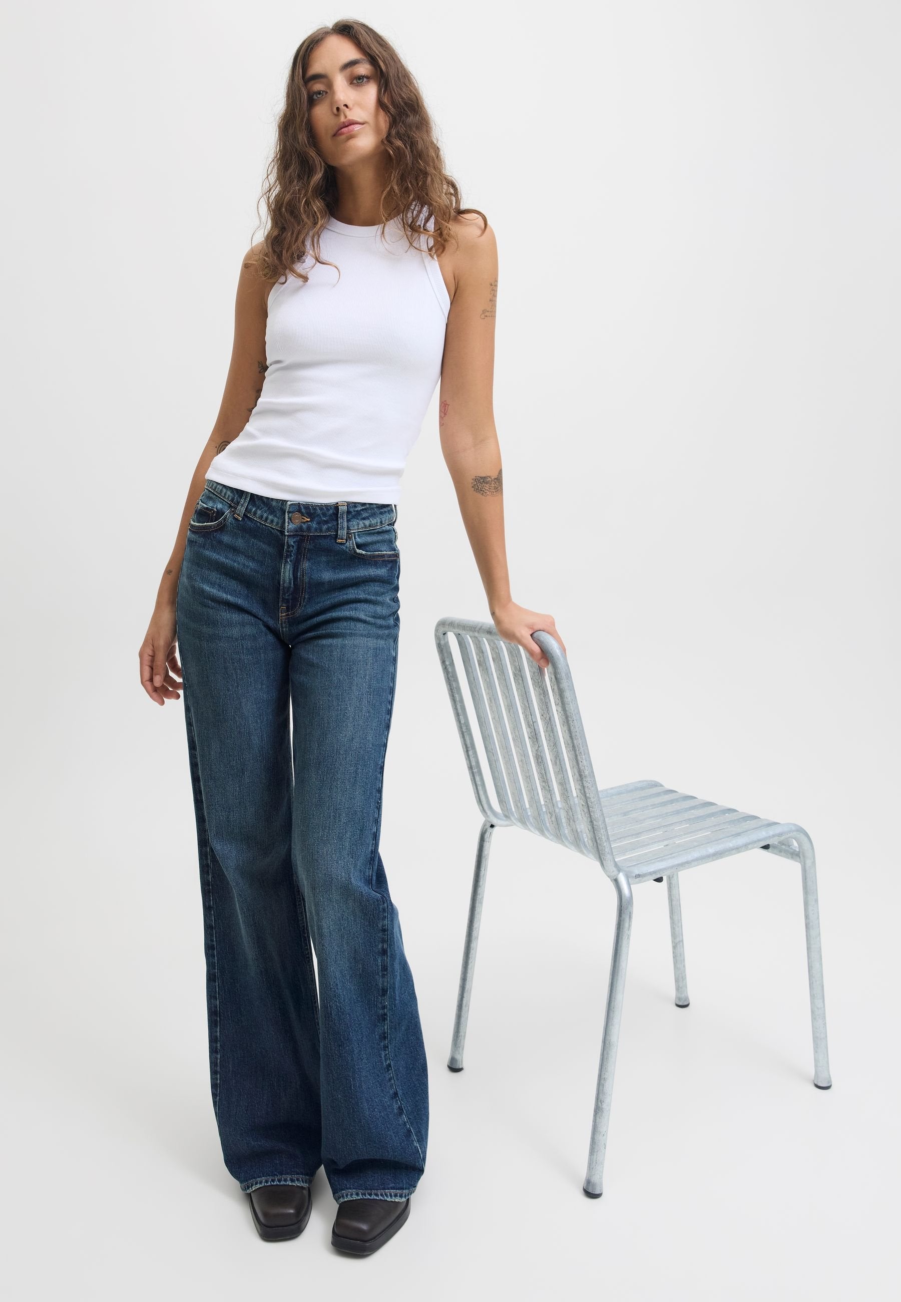 Flared fit JXROME MW JEANS C249 DNM NOOS - Flared Jeans - dark blue denim