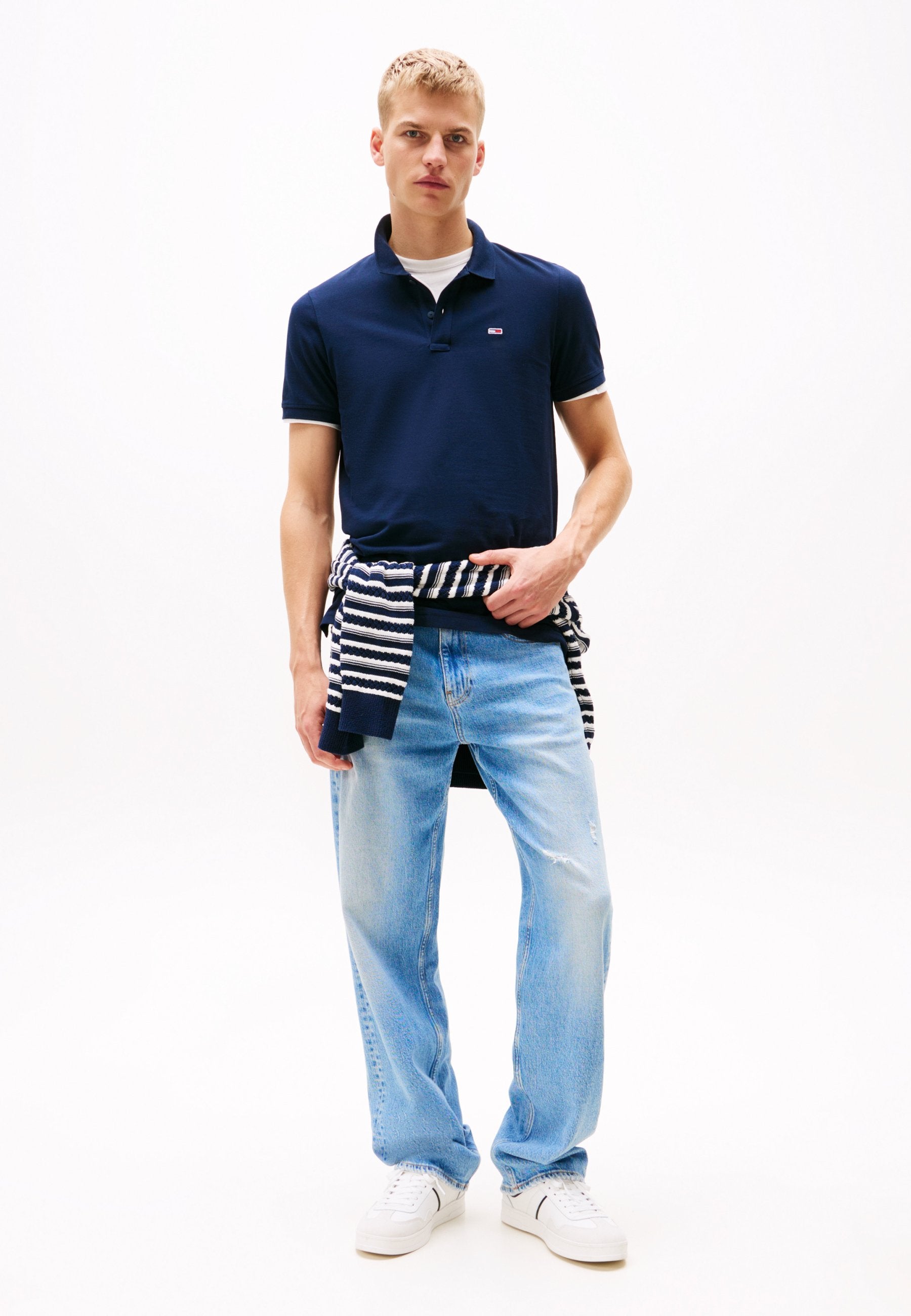 TOMMY FLAG SLIM FIT PIQUE POLO SHIRT - Polo shirt - dark night navy