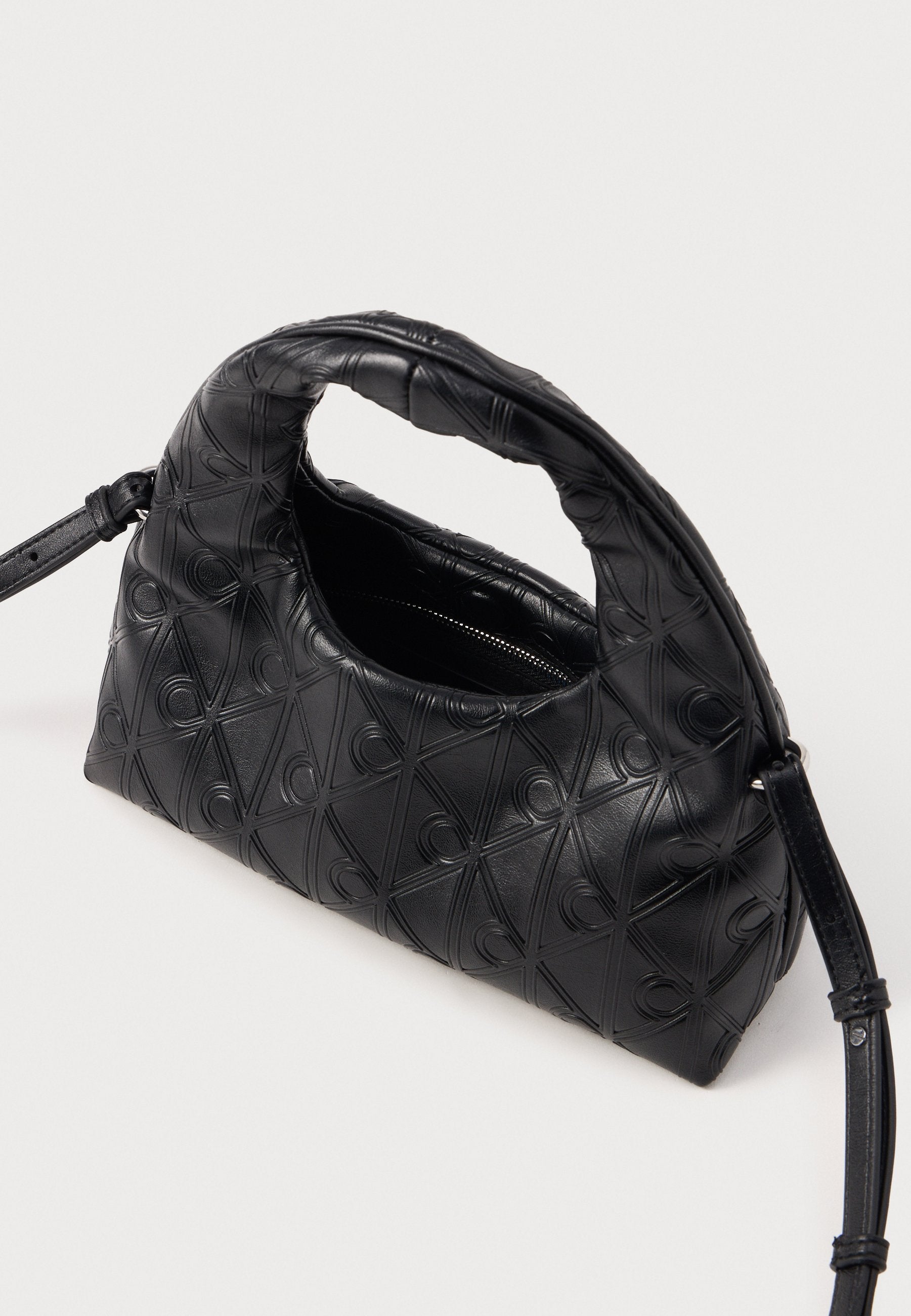 EMBLEM PUFFER BAG WITH STRAP - Cross body bag - black