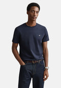 REG SHIELD SS T-SHIRT - Basic T-shirt - evening blue