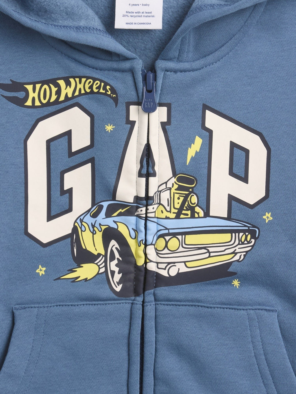 BABYGAP | HOT WHEELS RELAXED LOGO ZIP HOODIE - Zip-up sweatshirt - bainbridge blue