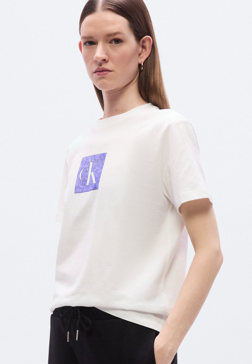 CLASSIC FIT MONOGRAM TEE - Print T-shirt - bright white