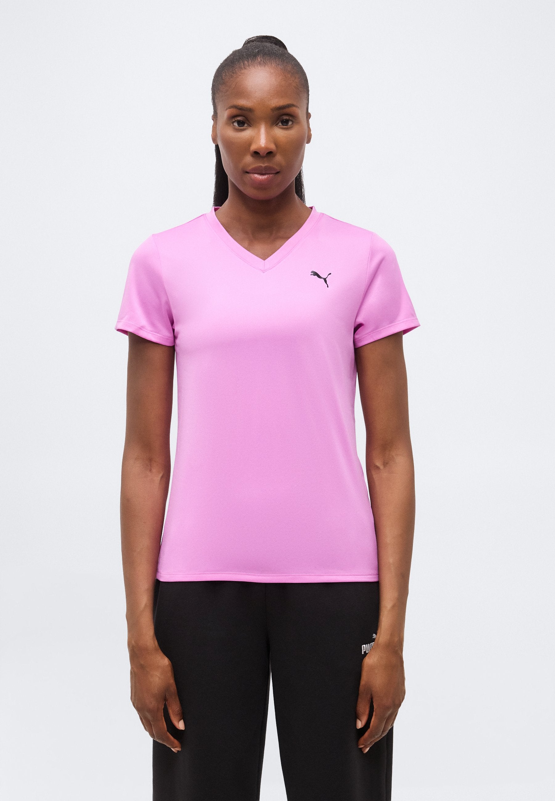 TAD ESSENTIAL V NECK TEE - Sports T-shirt - mauve pop