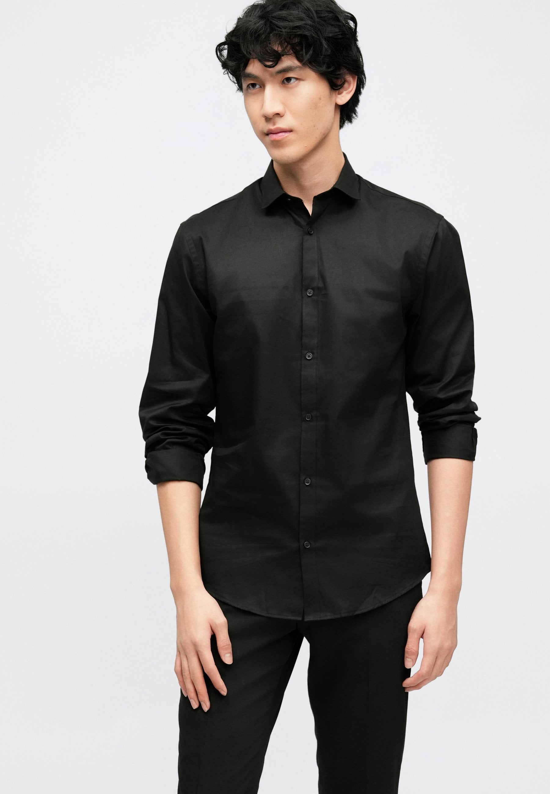 JPRBLACARDIFF SLIM FIT LANGARM - Shirt - Black