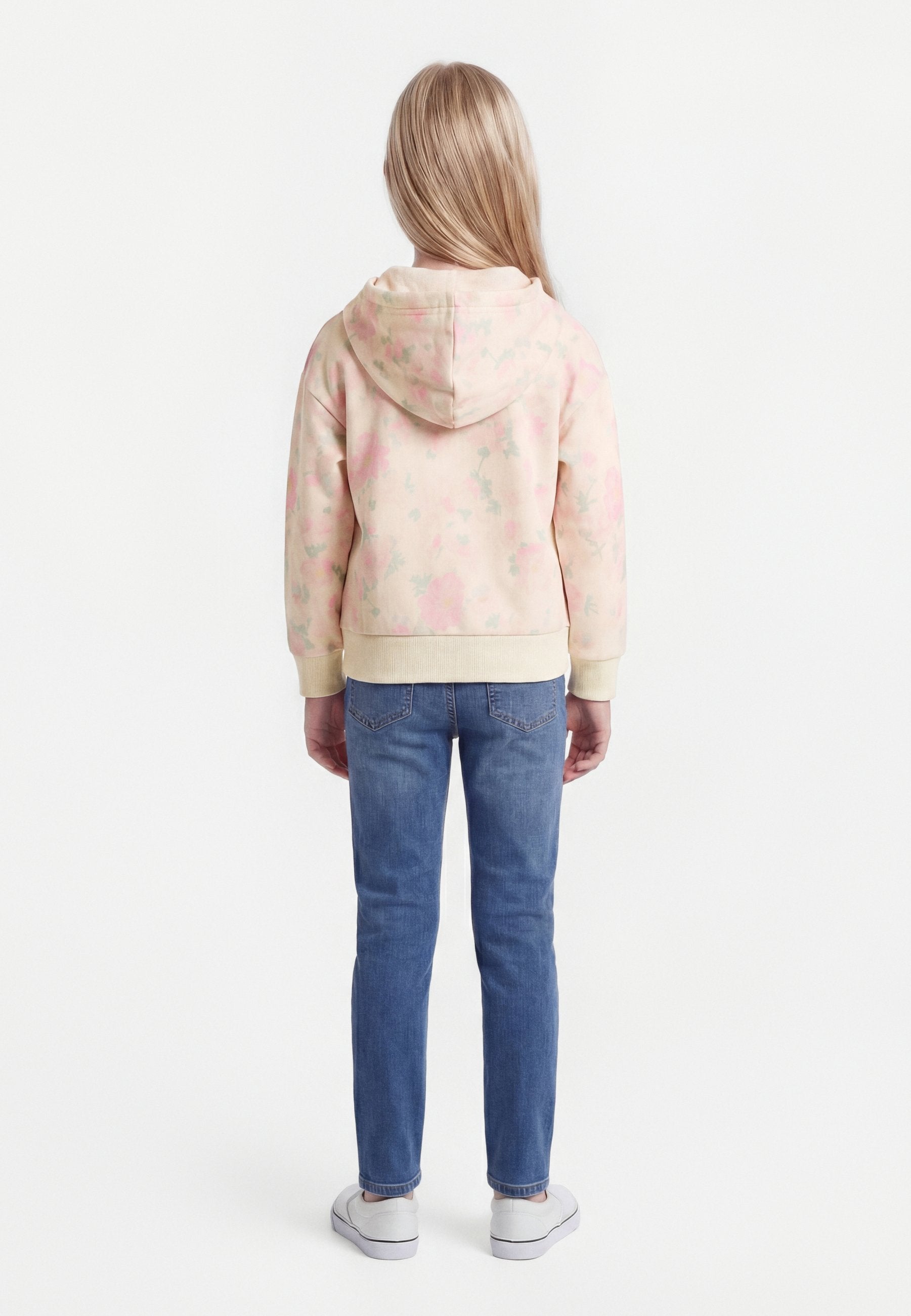 LOGO - Zip-up sweatshirt - beige/light pink