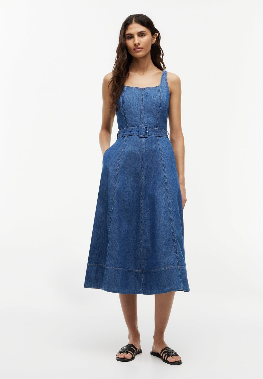 BELTED F&F MIDI DRESS TORY NS - TAILORED FLUIDITY - Denim dress - tory mid