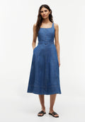 BELTED F&F MIDI DRESS TORY NS - TAILORED FLUIDITY - Denim dress - tory mid
