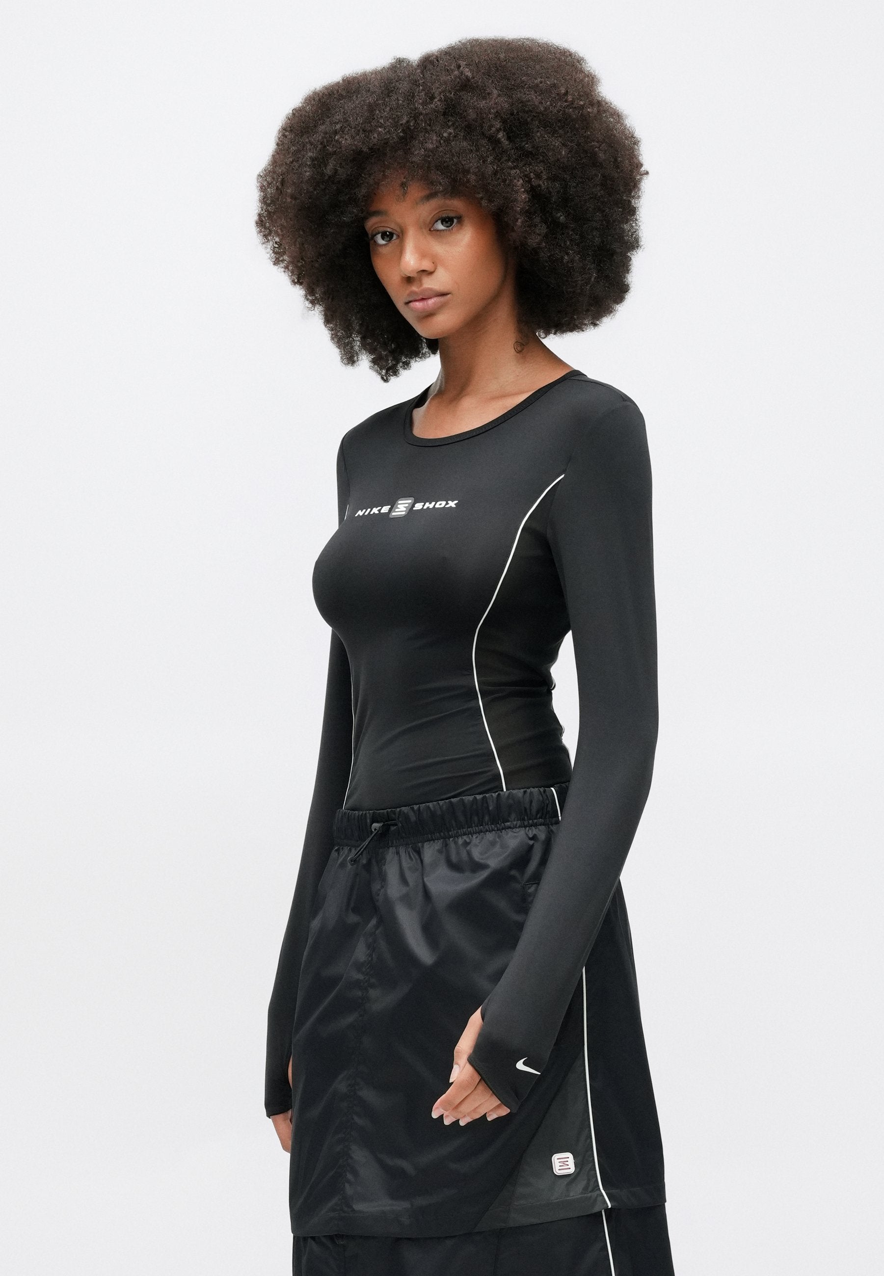 JUPE ZIP OFF SKIRT SHOX - Mini-jupe - black/anthracite/black