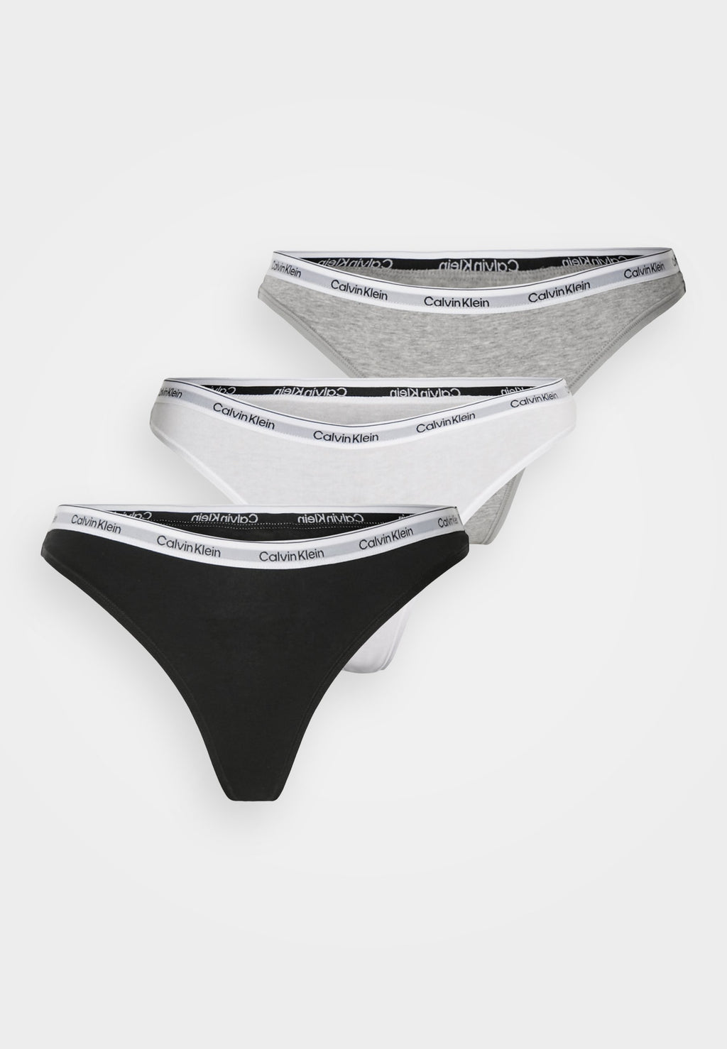 THONG LOGO ICON 3'LÜ PAKET - Tanga - siyah/gri