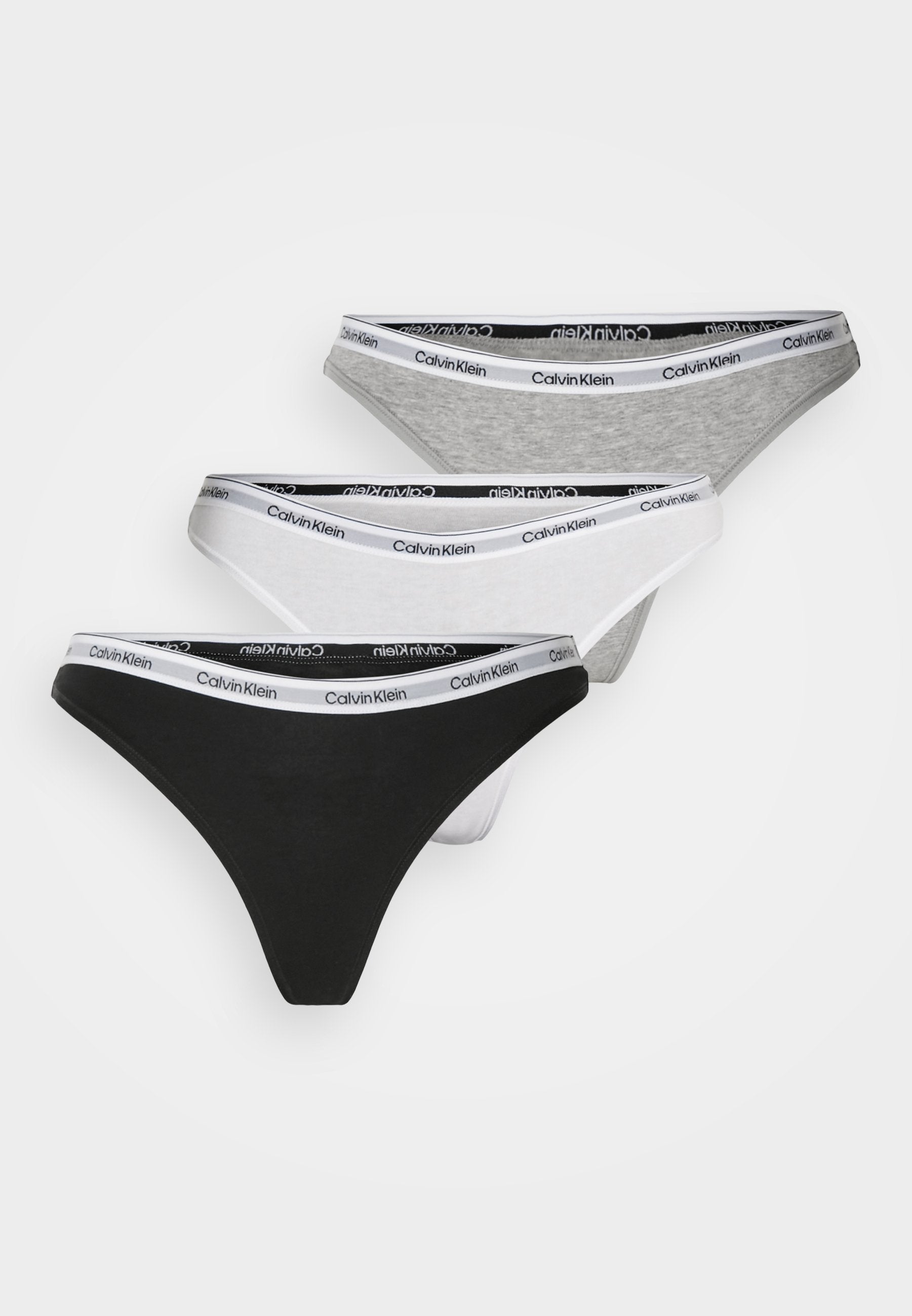 THONG LOGO ICON 3'LÜ PAKET - Tanga - siyah/gri