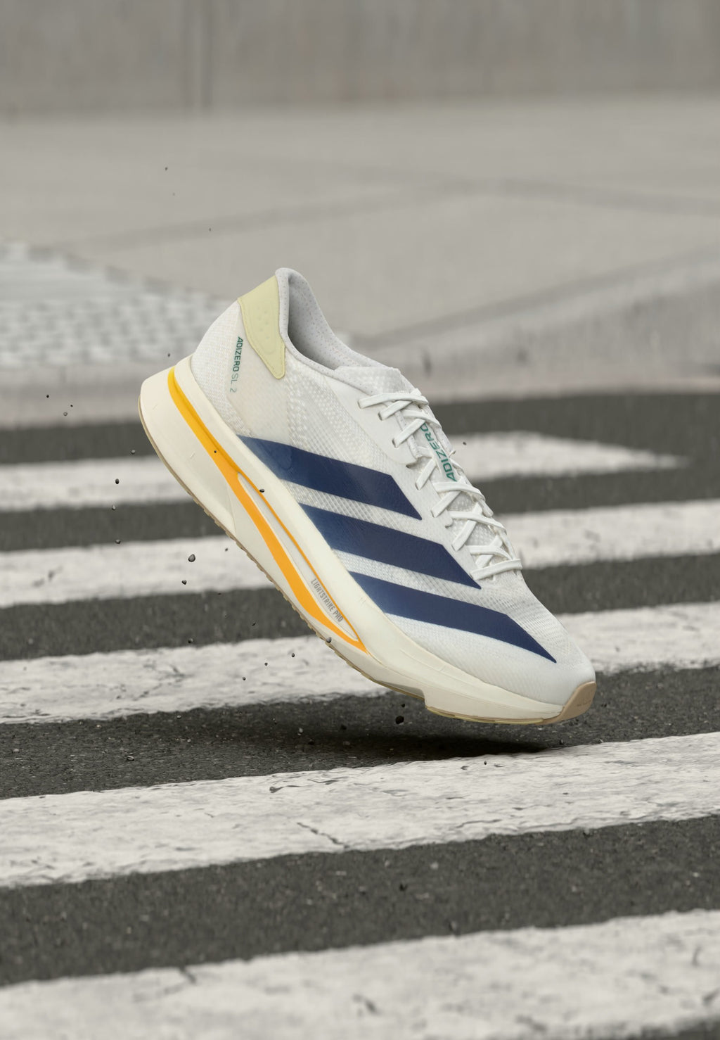 ADIZERO SL2 - Chaussures de course sur route - footwear white/dark blue/dual yellow