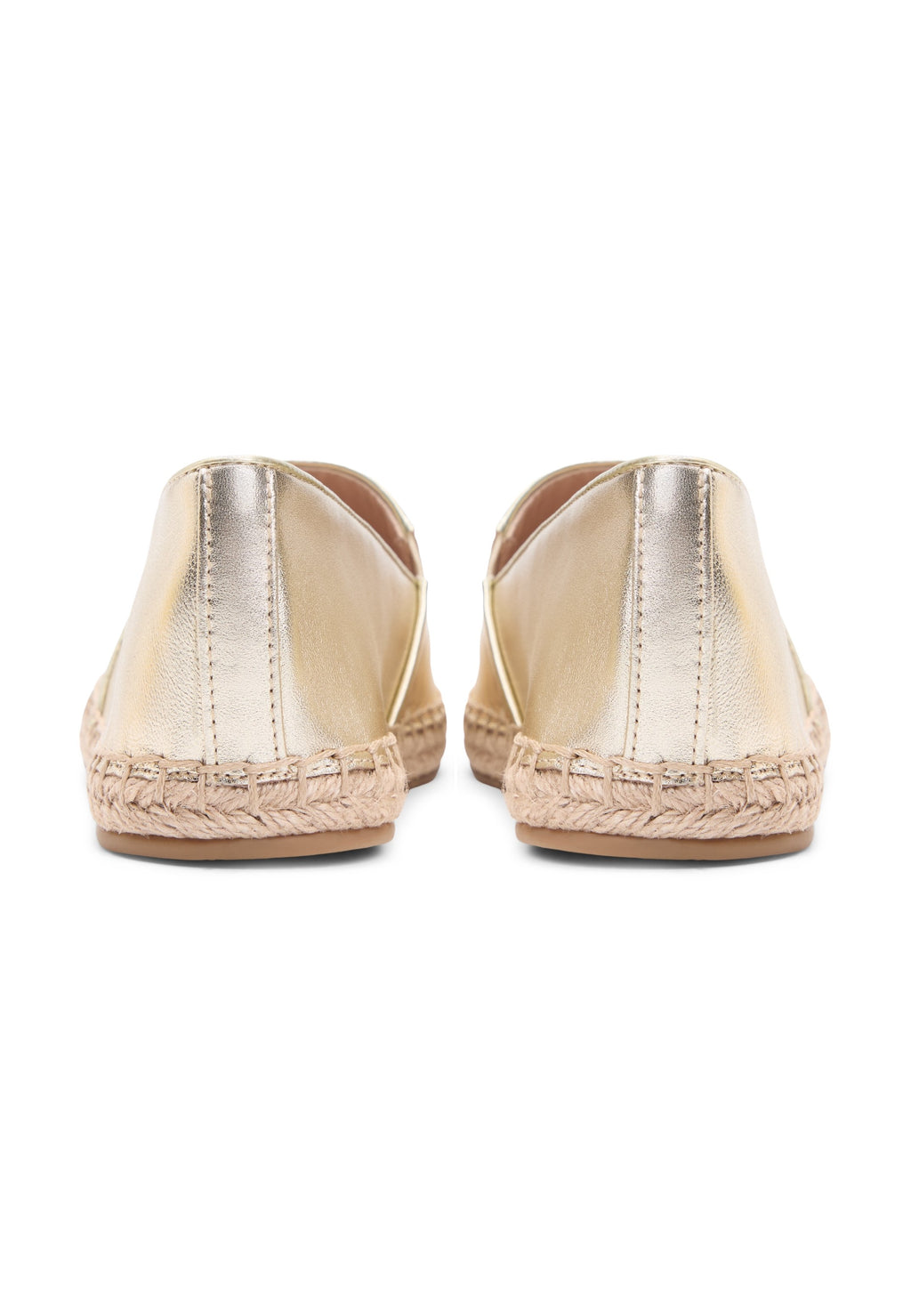 TH MONOGRAM METALLIC LEATHER ESPADRILLES - Espadrilles - gold-coloured