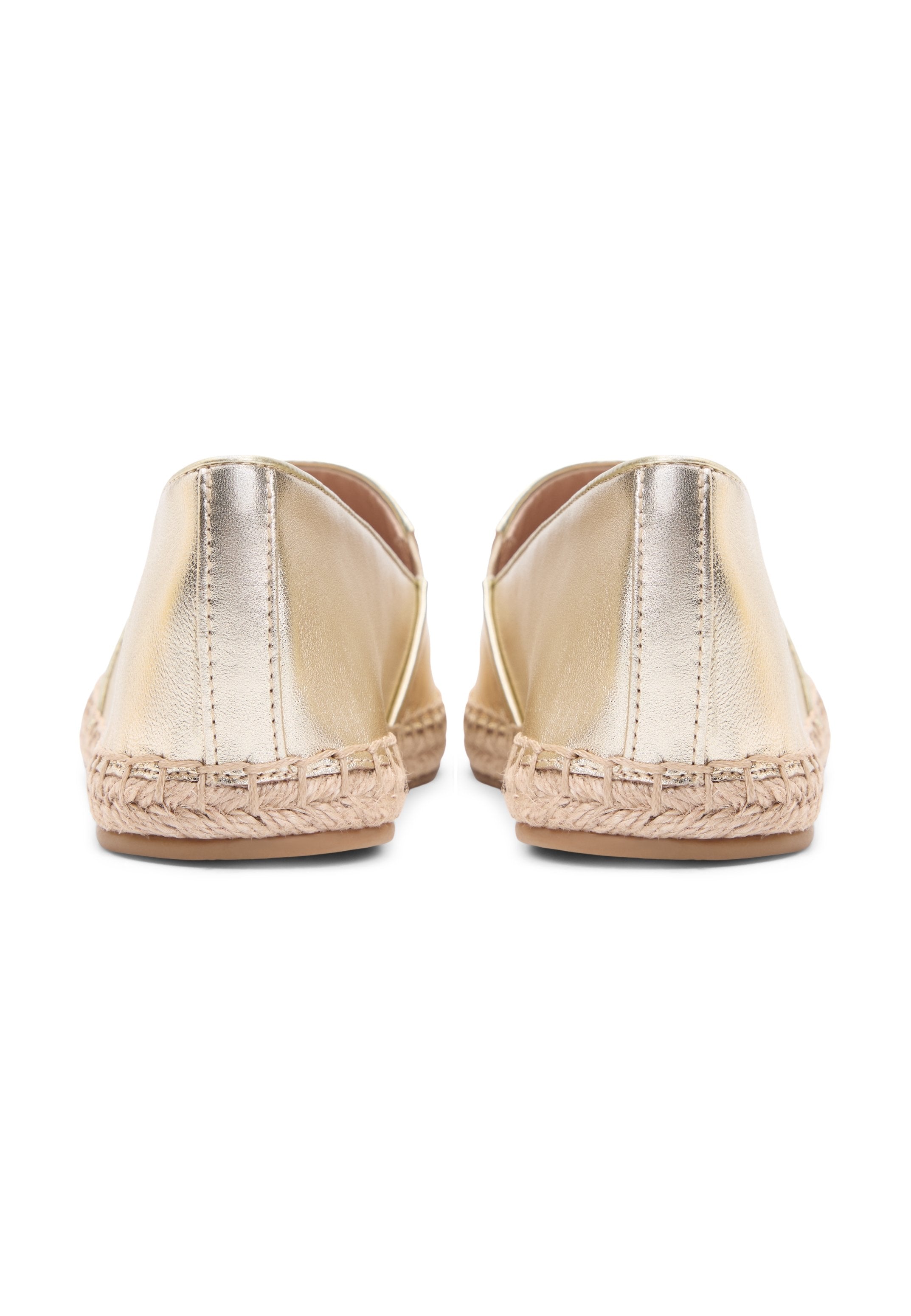TH MONOGRAM METALLIC LEATHER ESPADRILLES - Espadrilles - gold-coloured