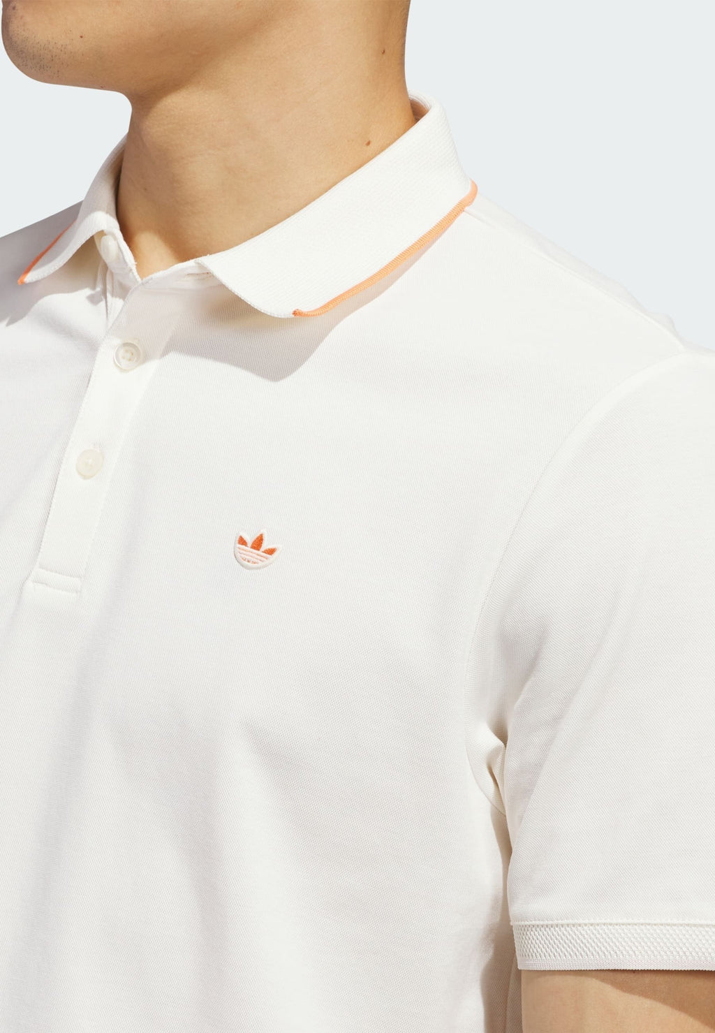 F SOLID POLO LC - Polo shirt - chalk white   dusky orange