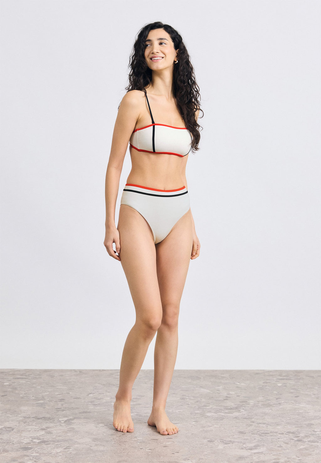 CLASSIC HIGH RISE CHEEKY BIKINI BOTTOMS - Bikini bottoms - ecru
