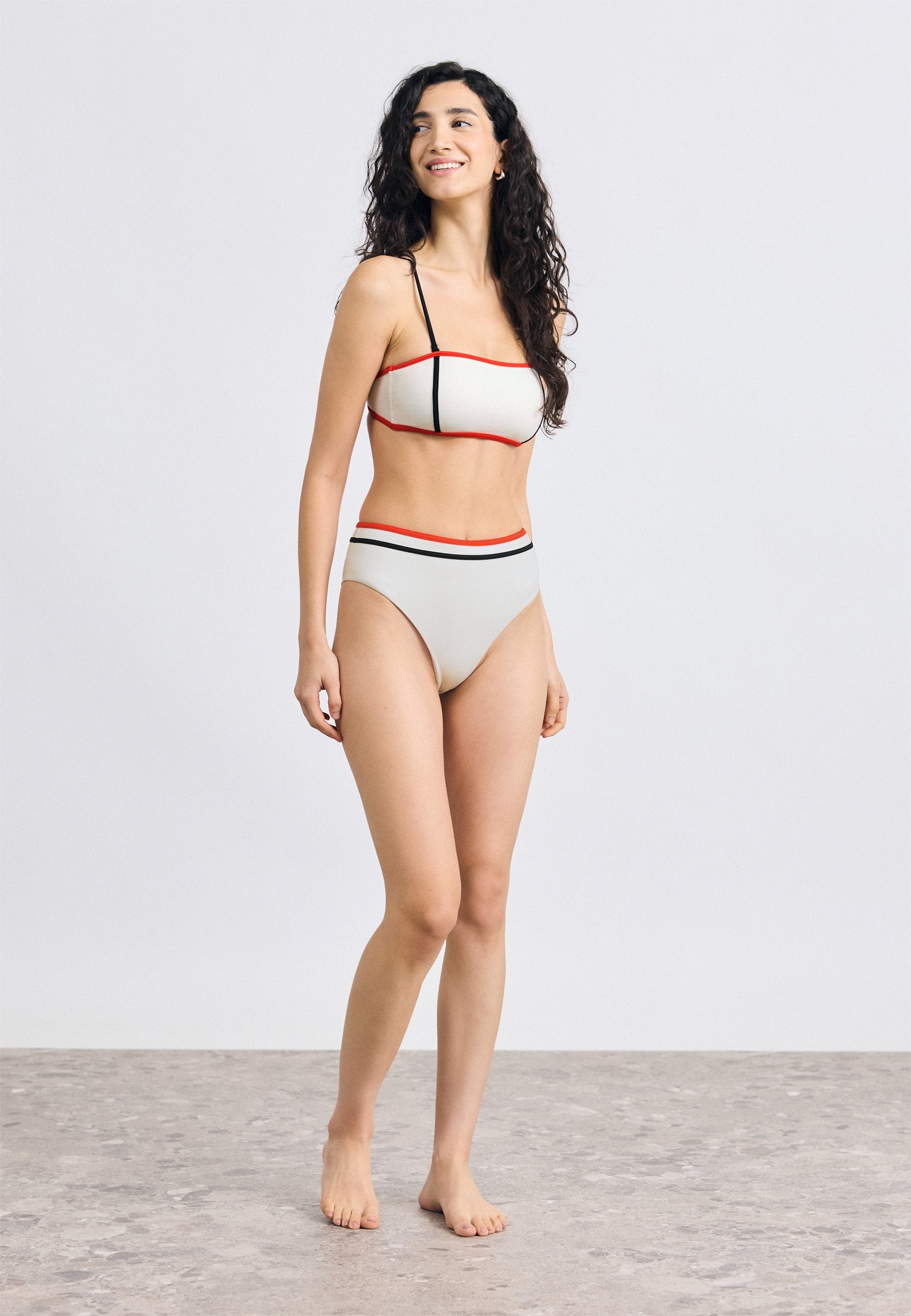 CLASSIC HIGH RISE CHEEKY BIKINI BOTTOMS - Bikini bottoms - ecru