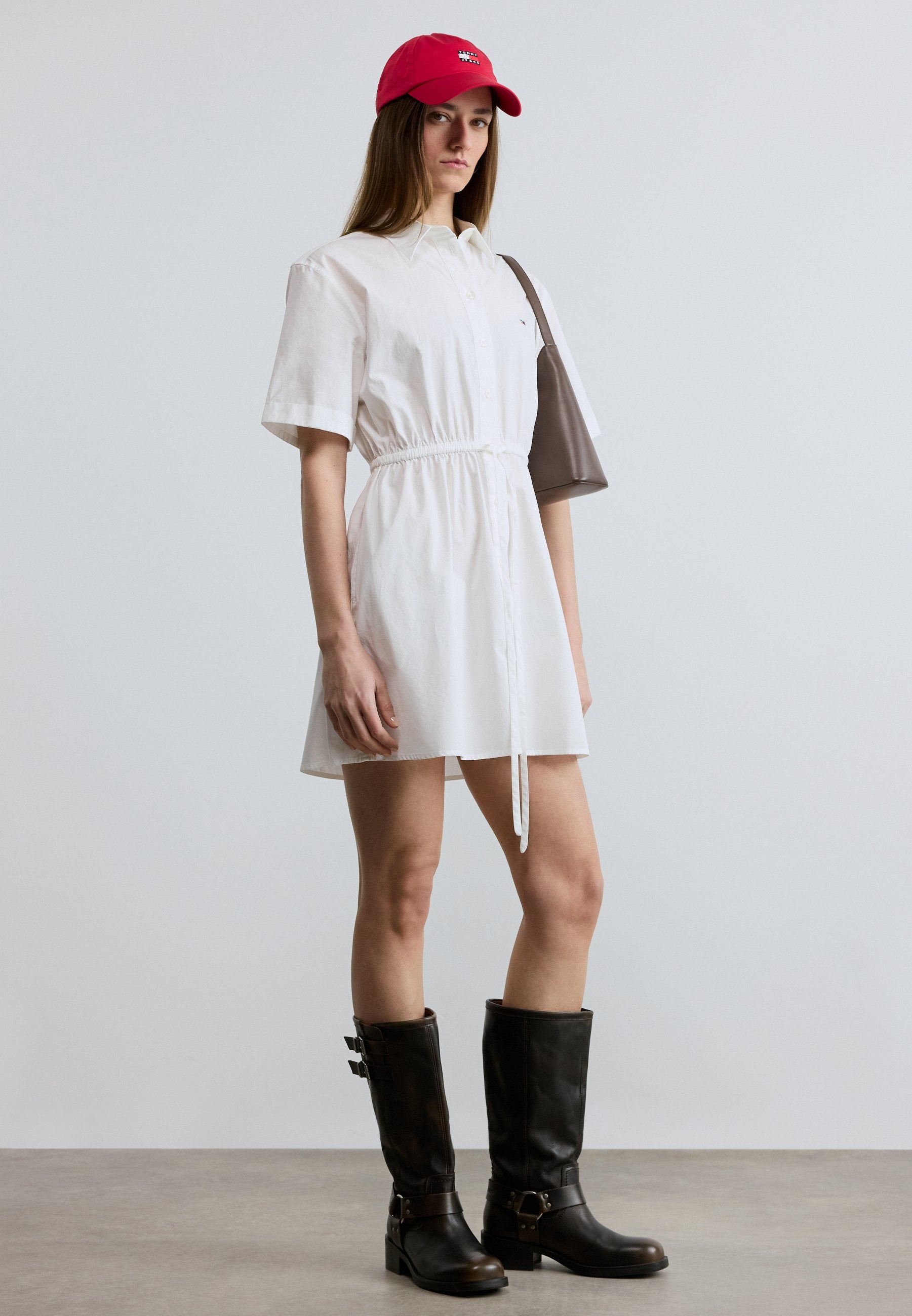 STRIPE SHIRT DRESS - Shirt dress - ecru