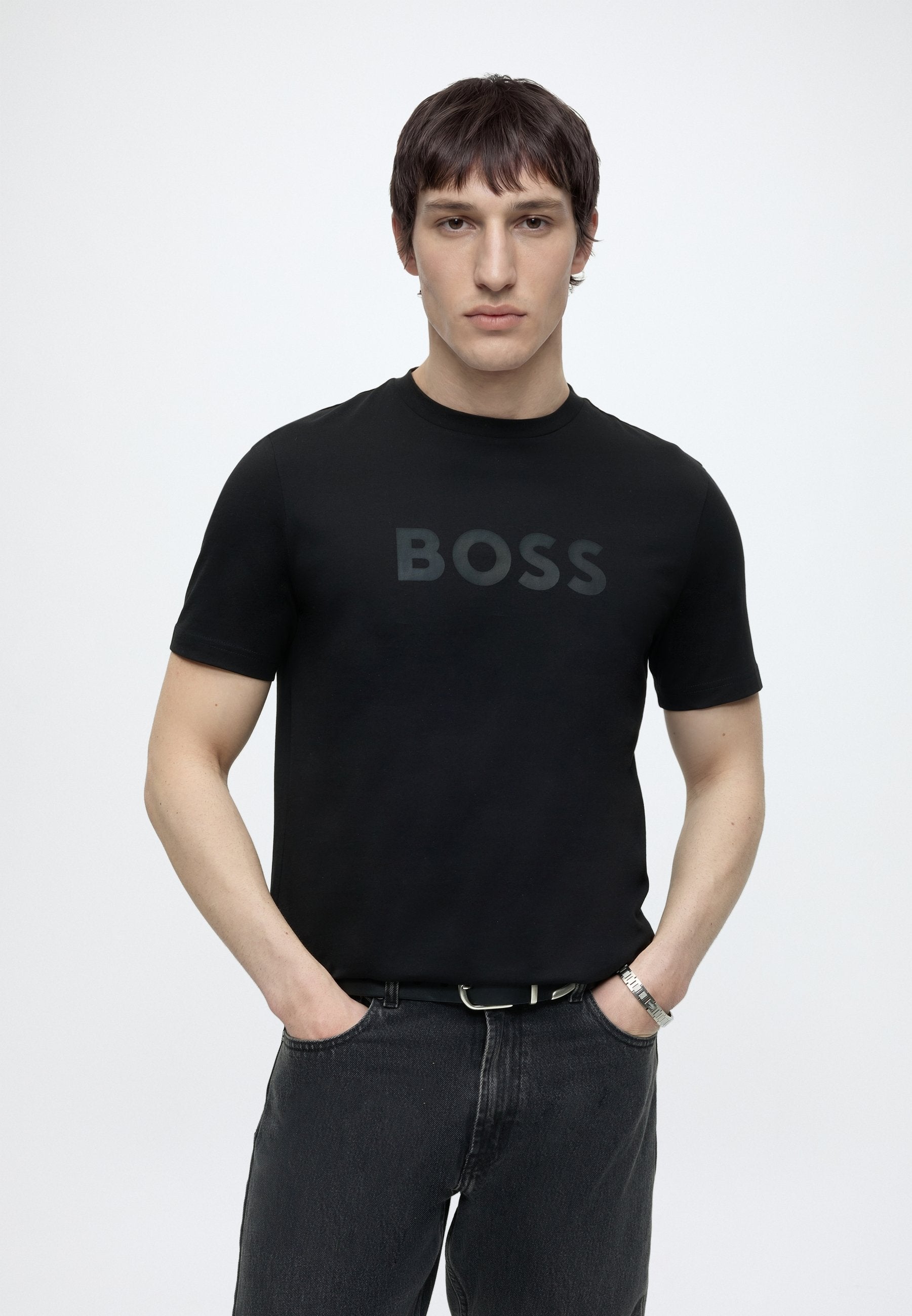 TE LOGO - Print T-shirt - black
