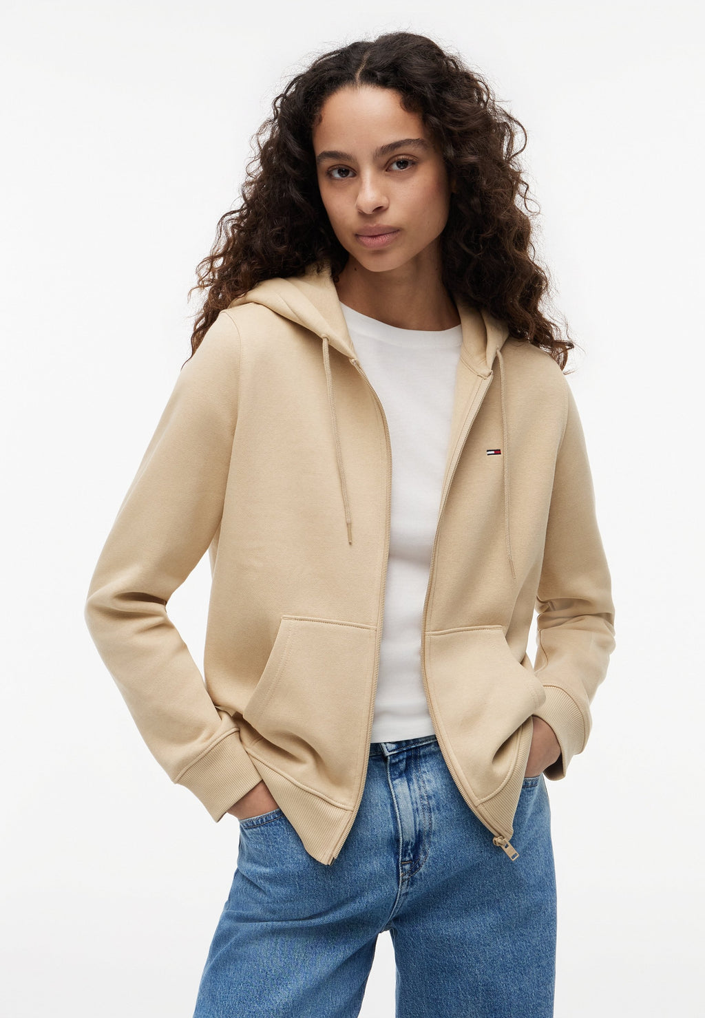 FLAG ZIP  - Zip-up sweatshirt - gentle gold