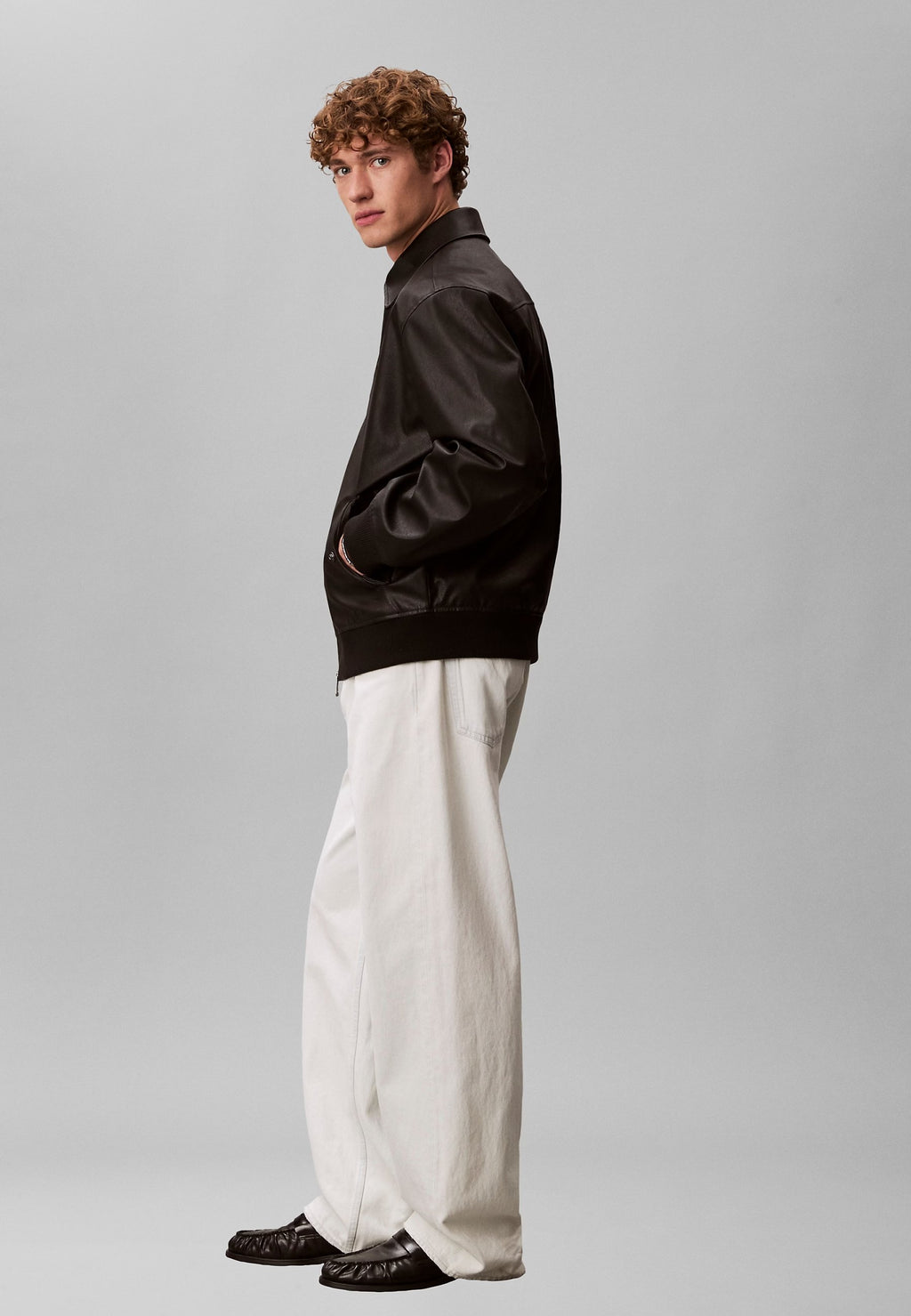 Faux leather jacket - black