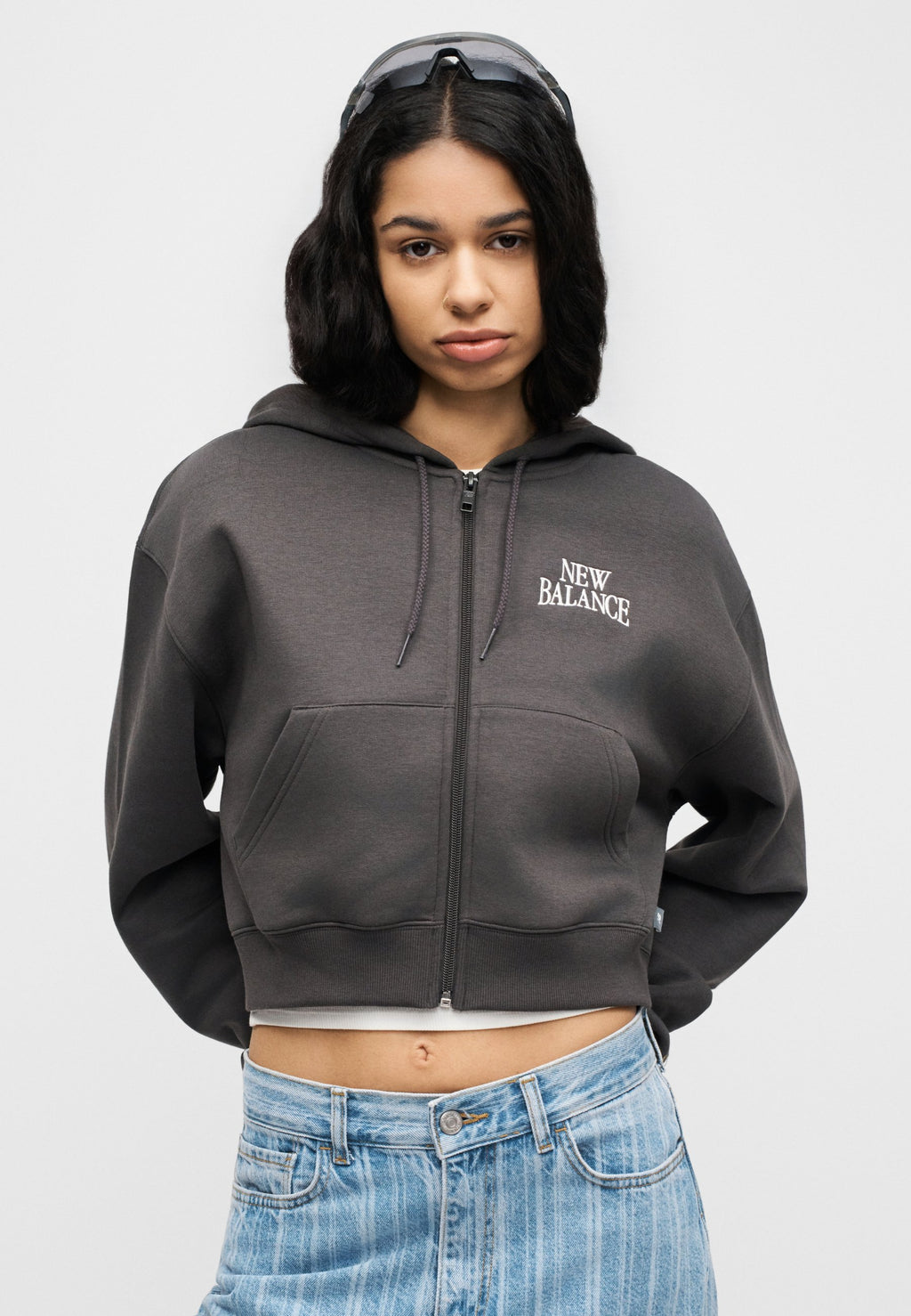 LINEAR HERITAGE FULL ZIP - Zip-up sweatshirt - faded black