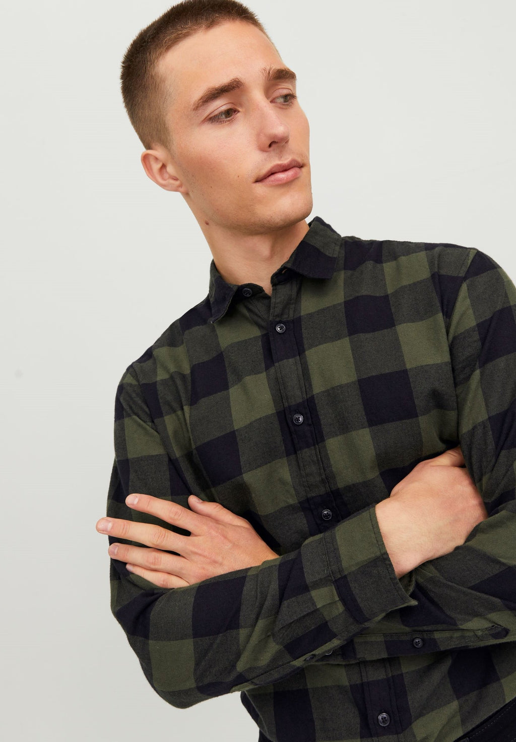 JJEGINGHAM SHIRT - Shirt - dusty olive