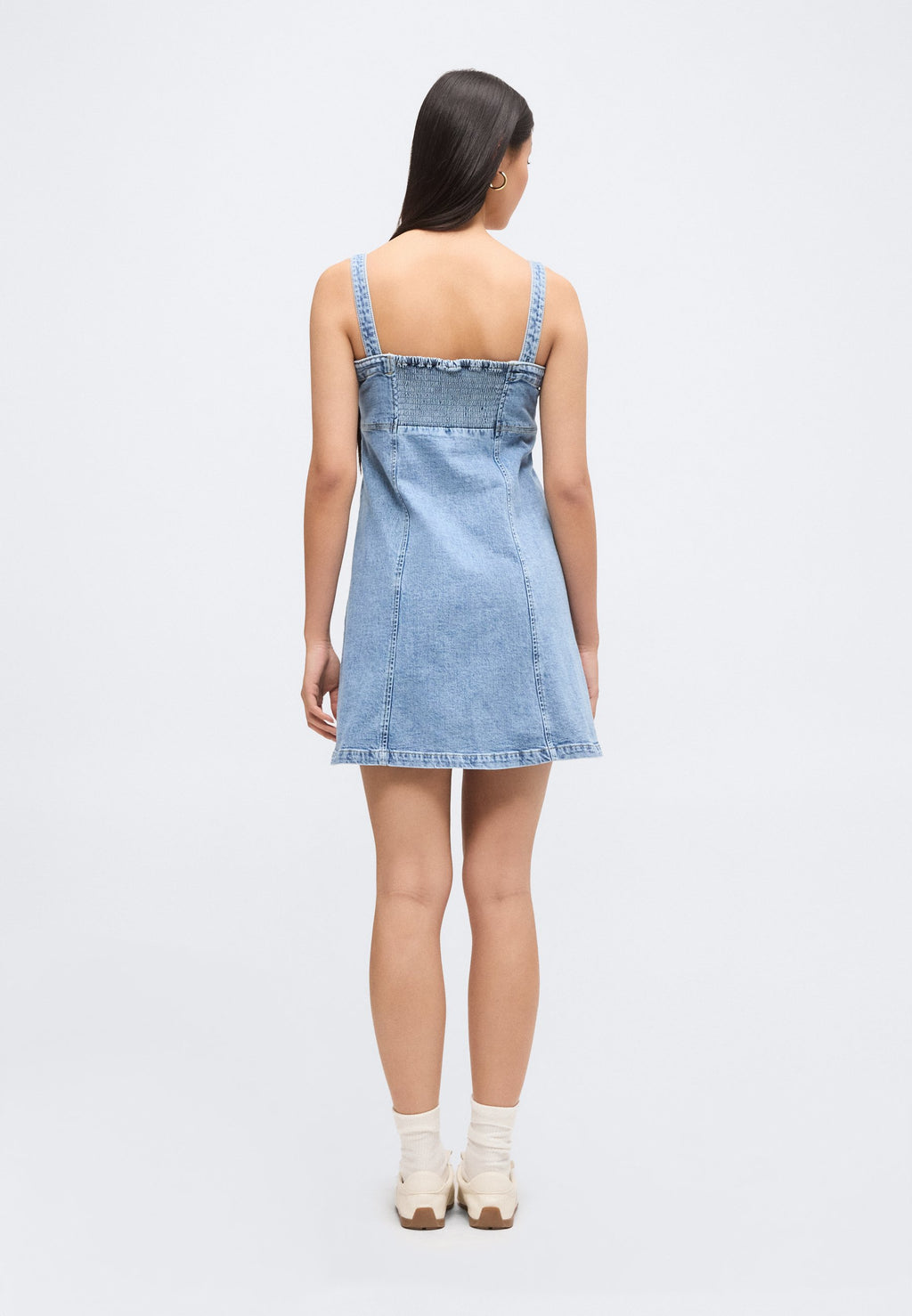 PANELED MINI DRESS - Denim dress - medium wash