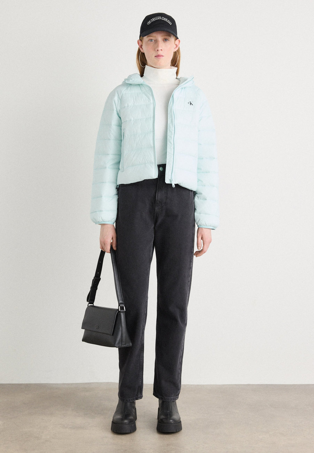 LIGHTWEIGHT QUILTED JACKET PACKA - Light jacket - light blue
