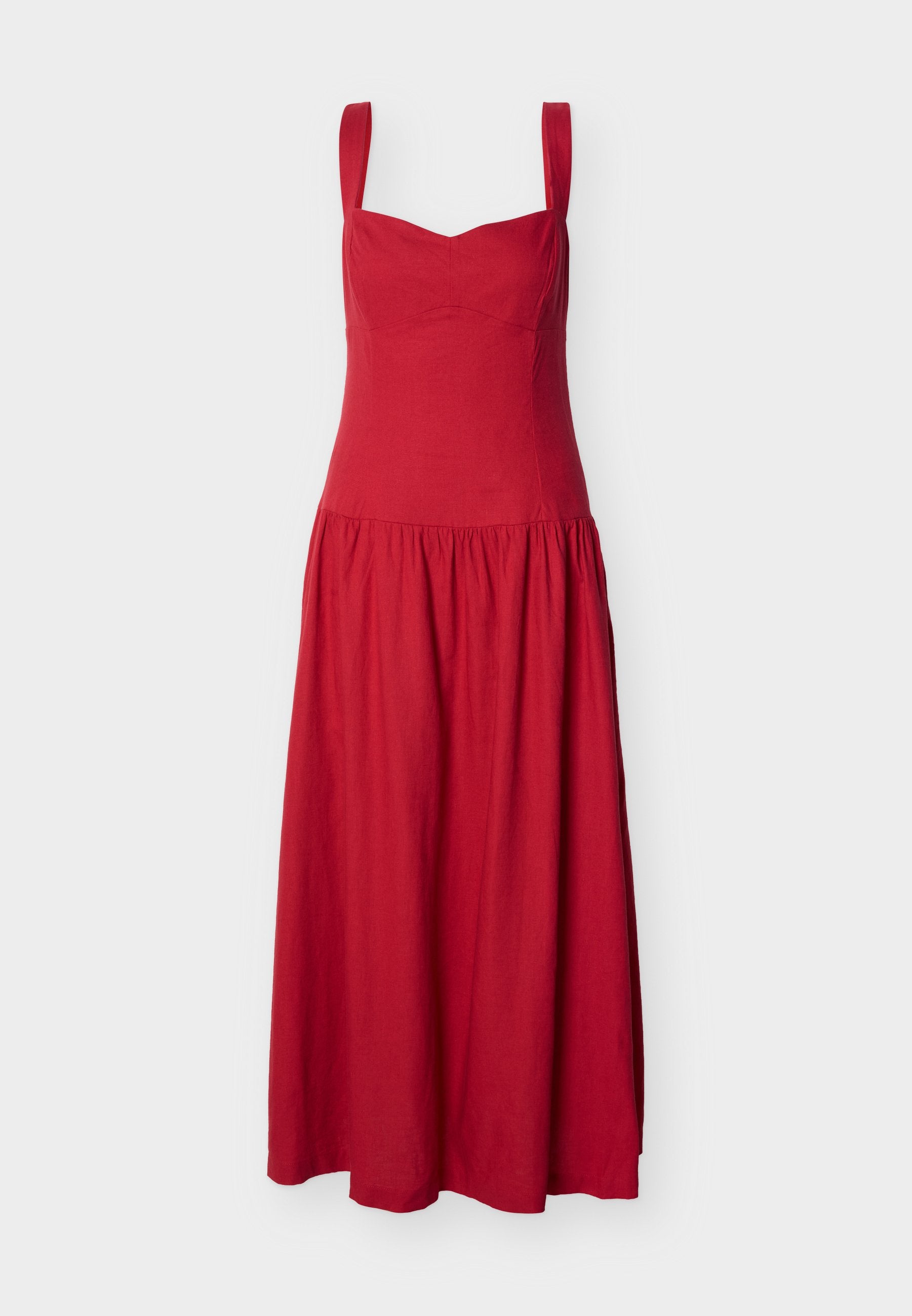 ROBE CORSAGE TAILLE BASSE - Robe longue - rouge chakra