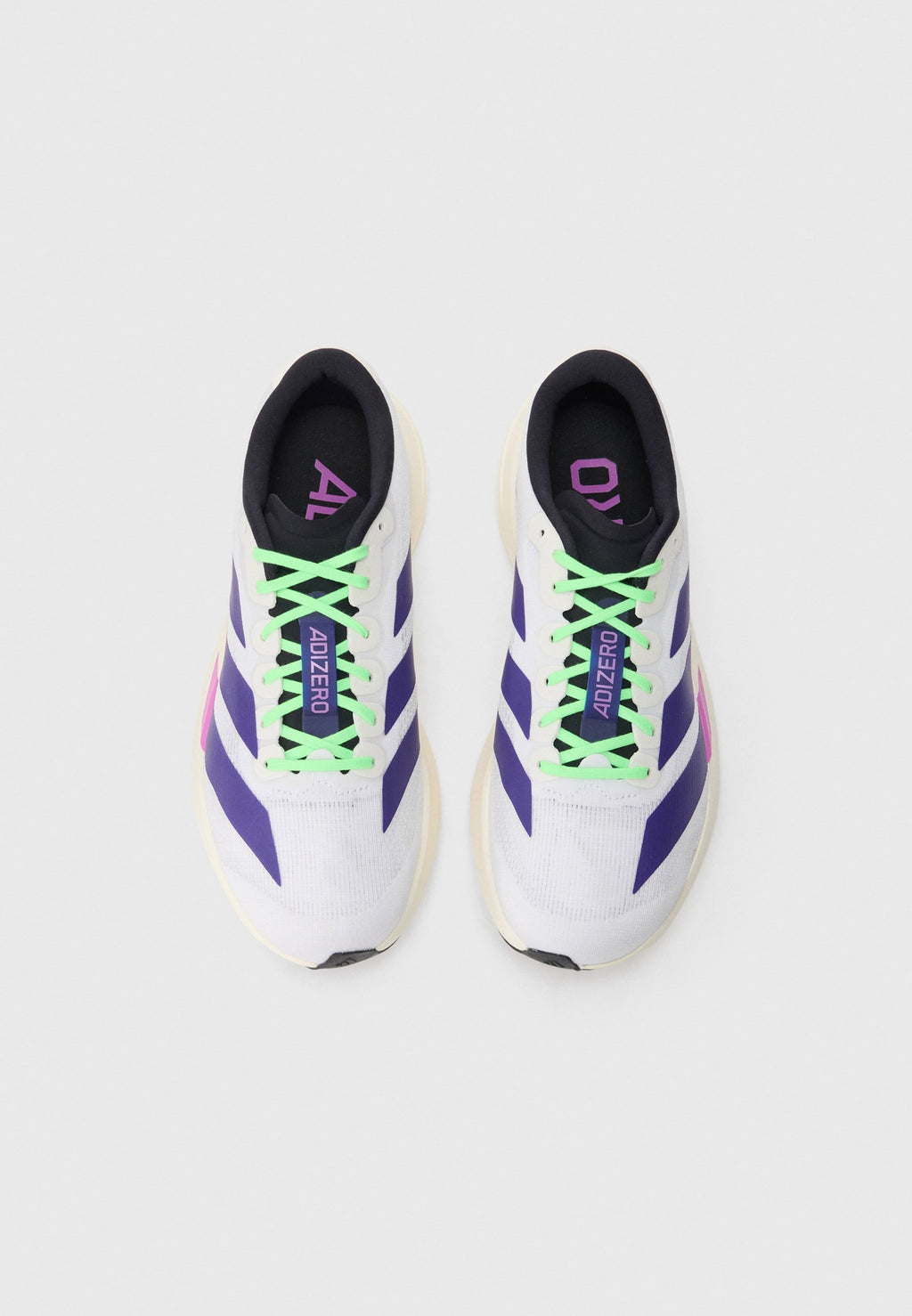 ADIZERO EVO SL M - Trainers - white/collegiate purple/lime burst