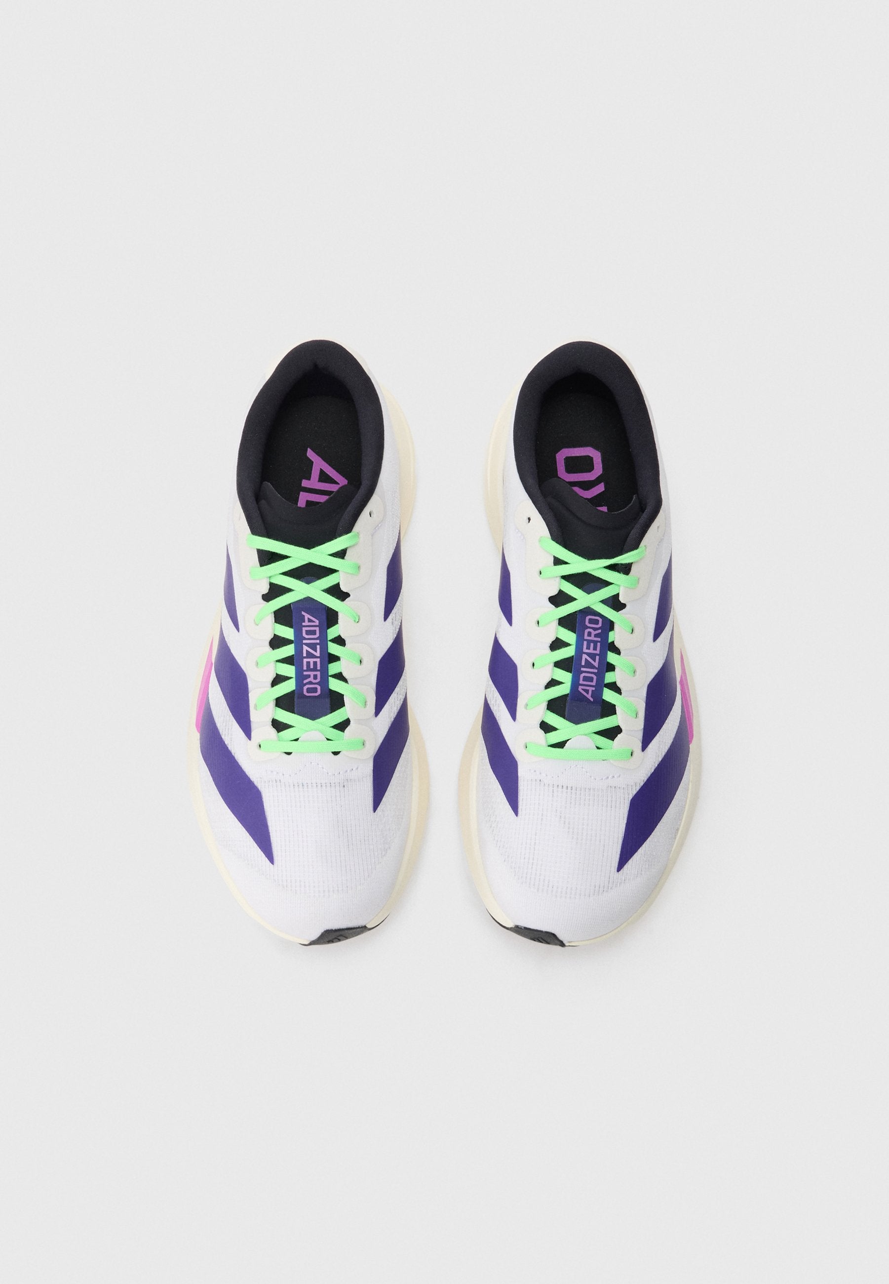 ADIZERO EVO SL M - Trainers - white/collegiate purple/lime burst