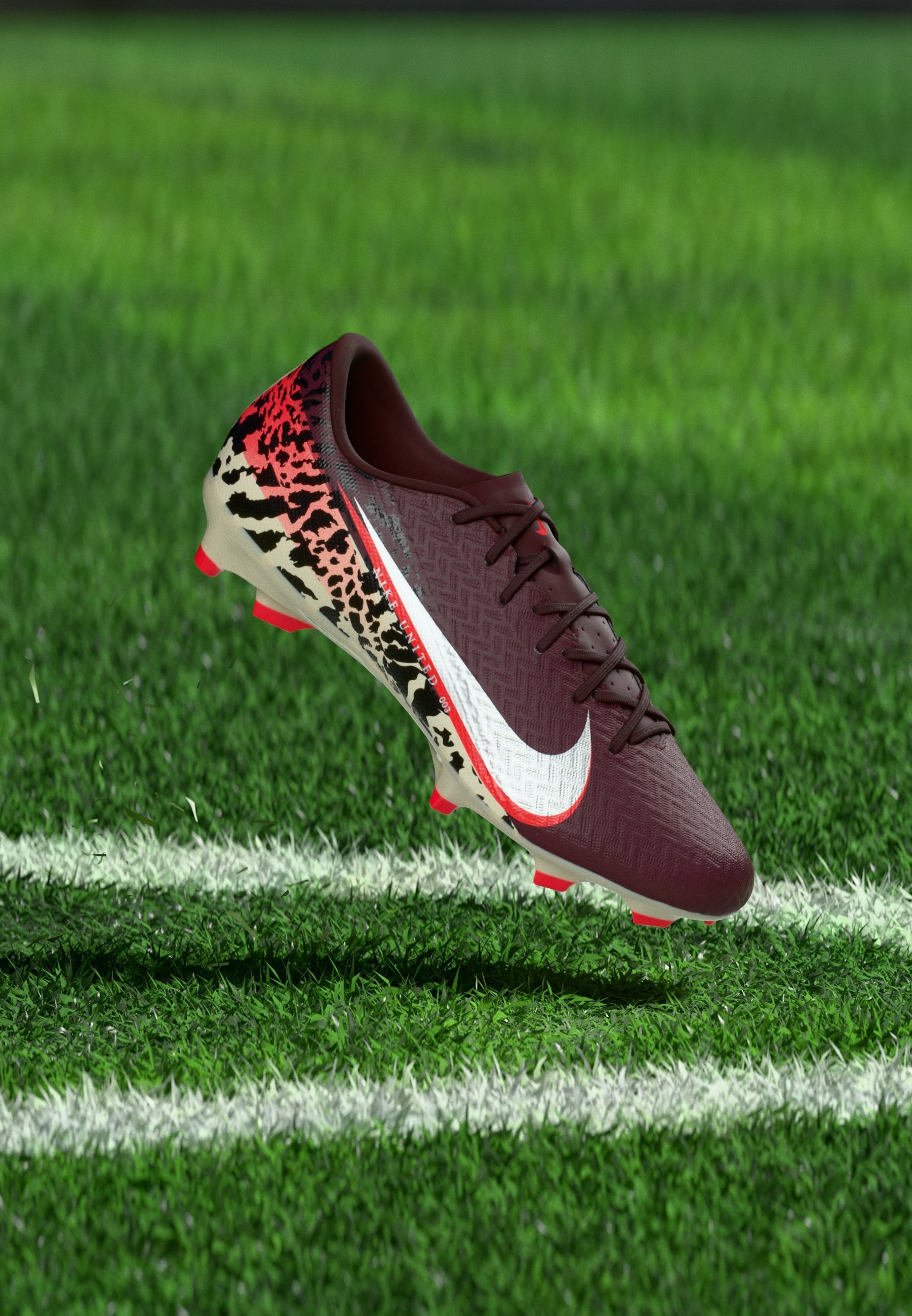 أحذية كرة القدم MERCURIAL VAPOR 16 ACADEMY UNITED FG/MG UNISEX - عشب صناعي - بورغندي كراش/فضي معدني/أحمر جامعي/فوسيل