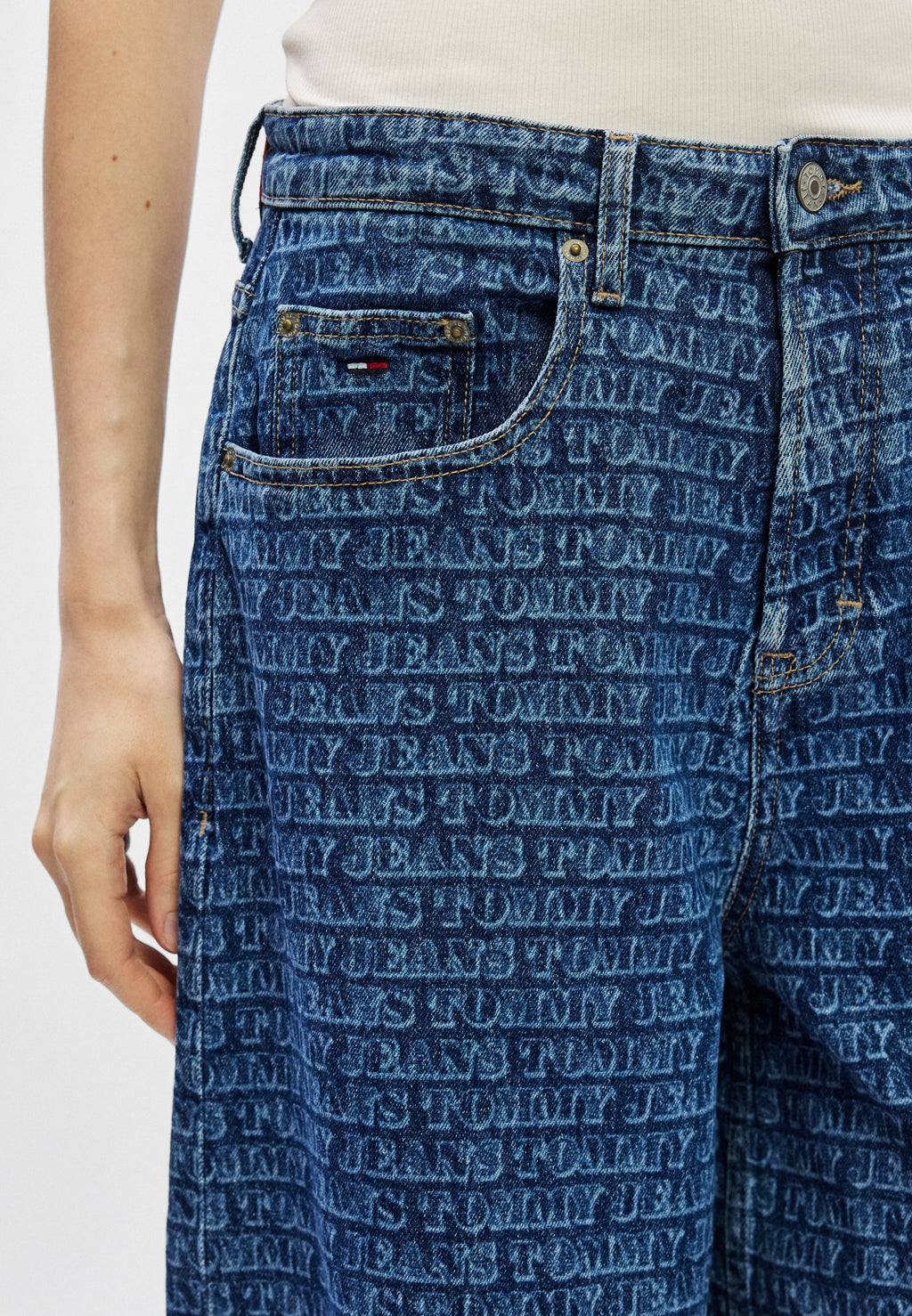 SPELL-OUT MID RISE LOOSE JEANS - Loose Jeans - denim medium