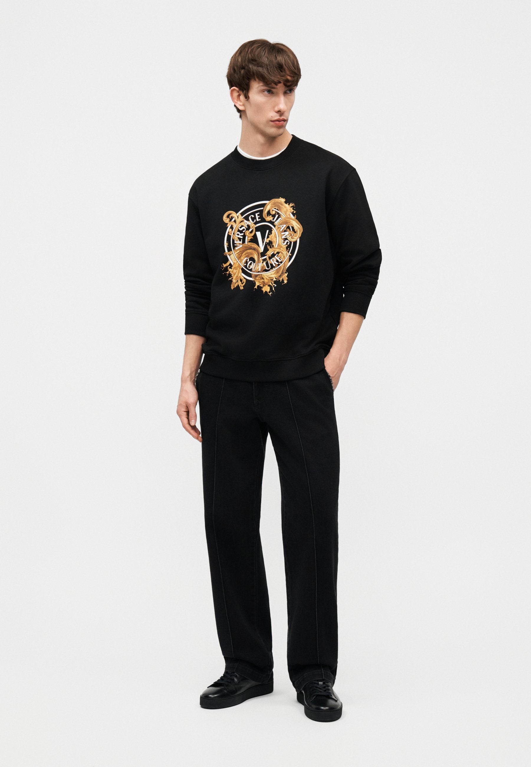 EMBLEM WAVE - Sweat-shirt - noir/doré