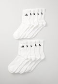 ESSENTIALS CUSHIONED CREW SOCK 10PP - Sports socks - white/black