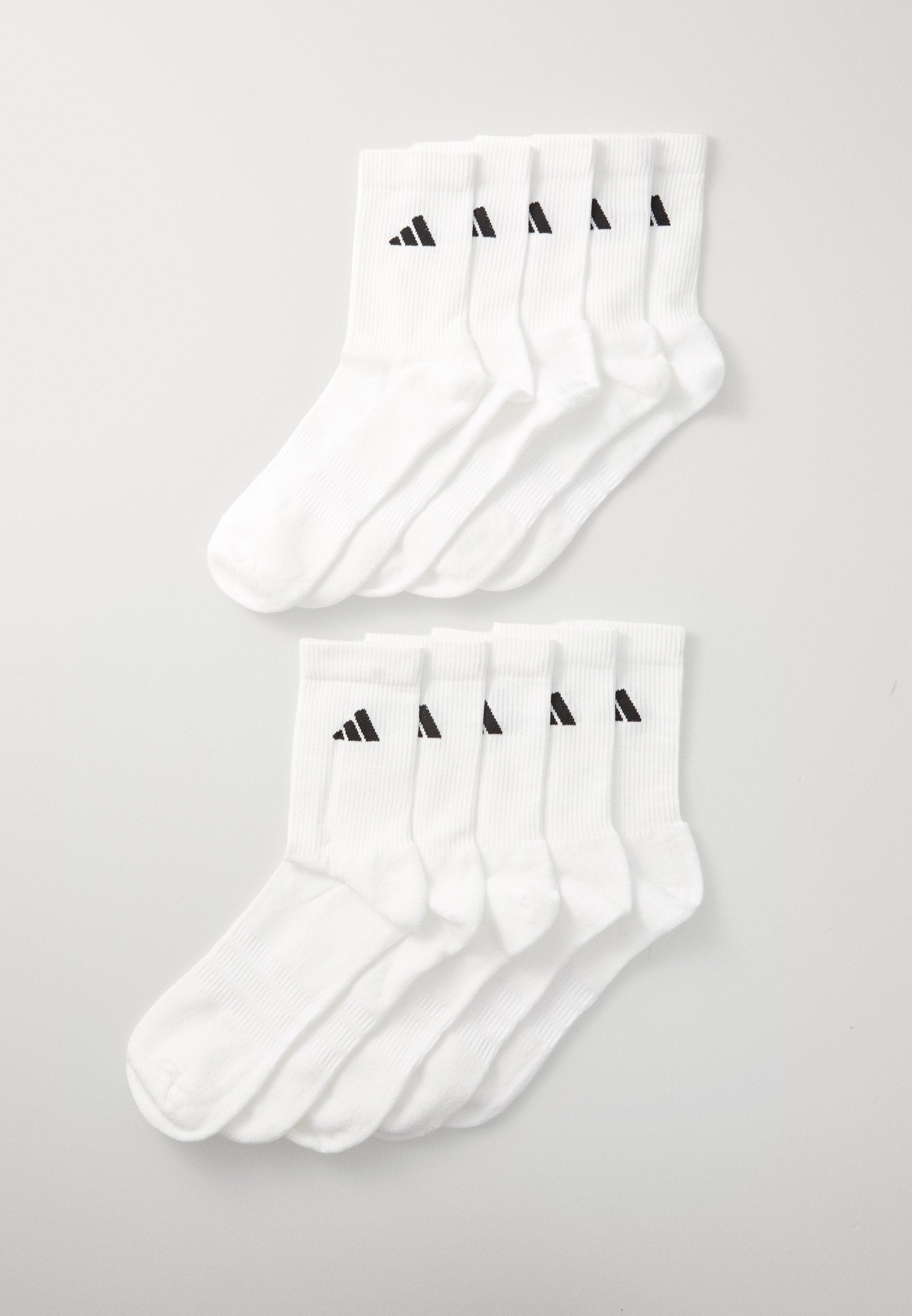 ESSENTIALS CUSHIONED CREW SOCK 10PP - Sports socks - white/black