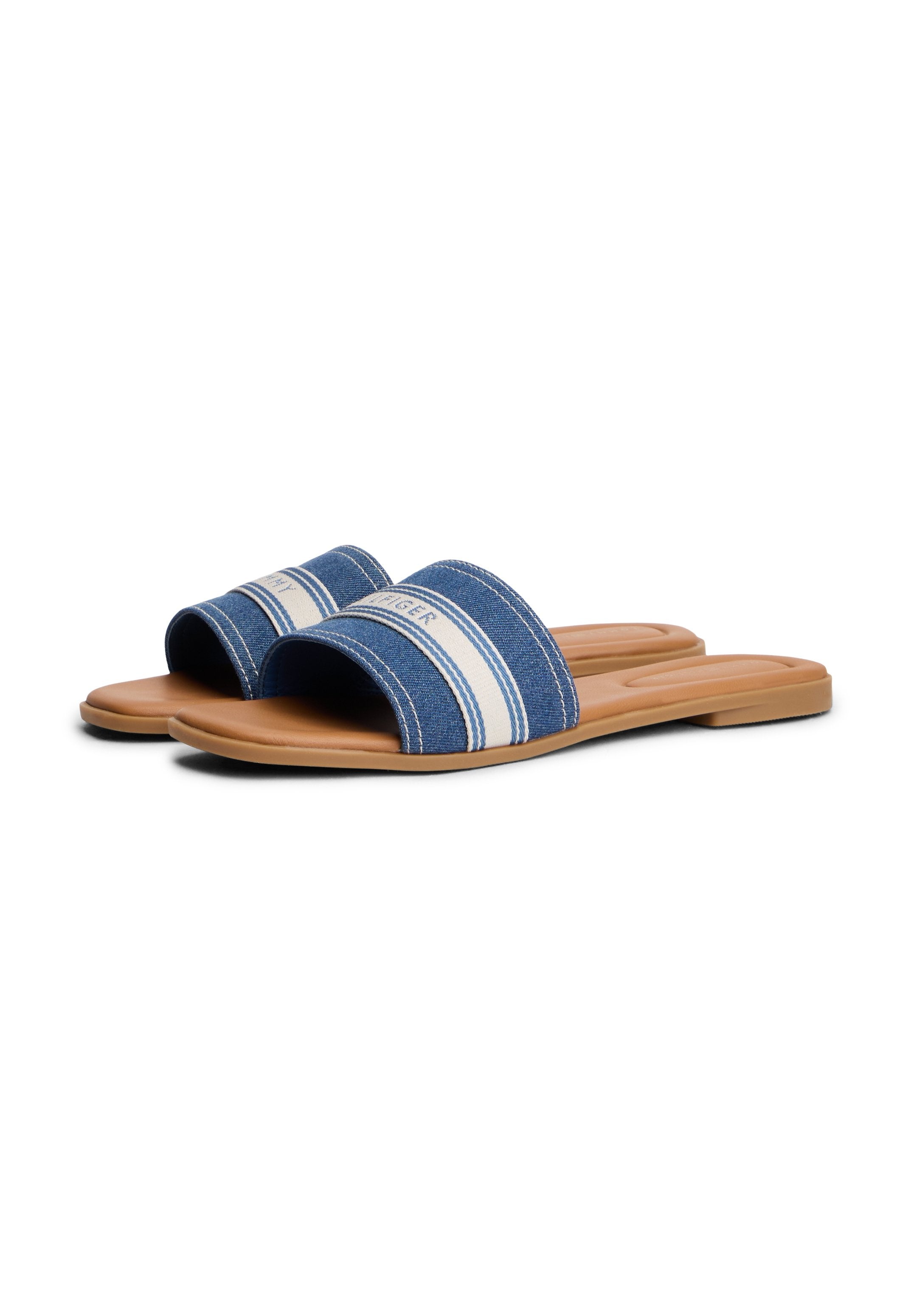 CANVAS DENIM WEBBING STRAP MULES - Mules - blue denim
