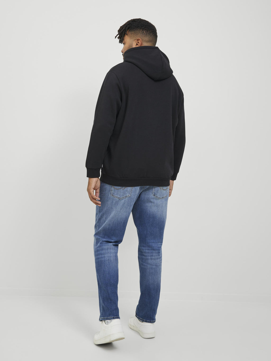 Plus Size Plain - Hoodie - black