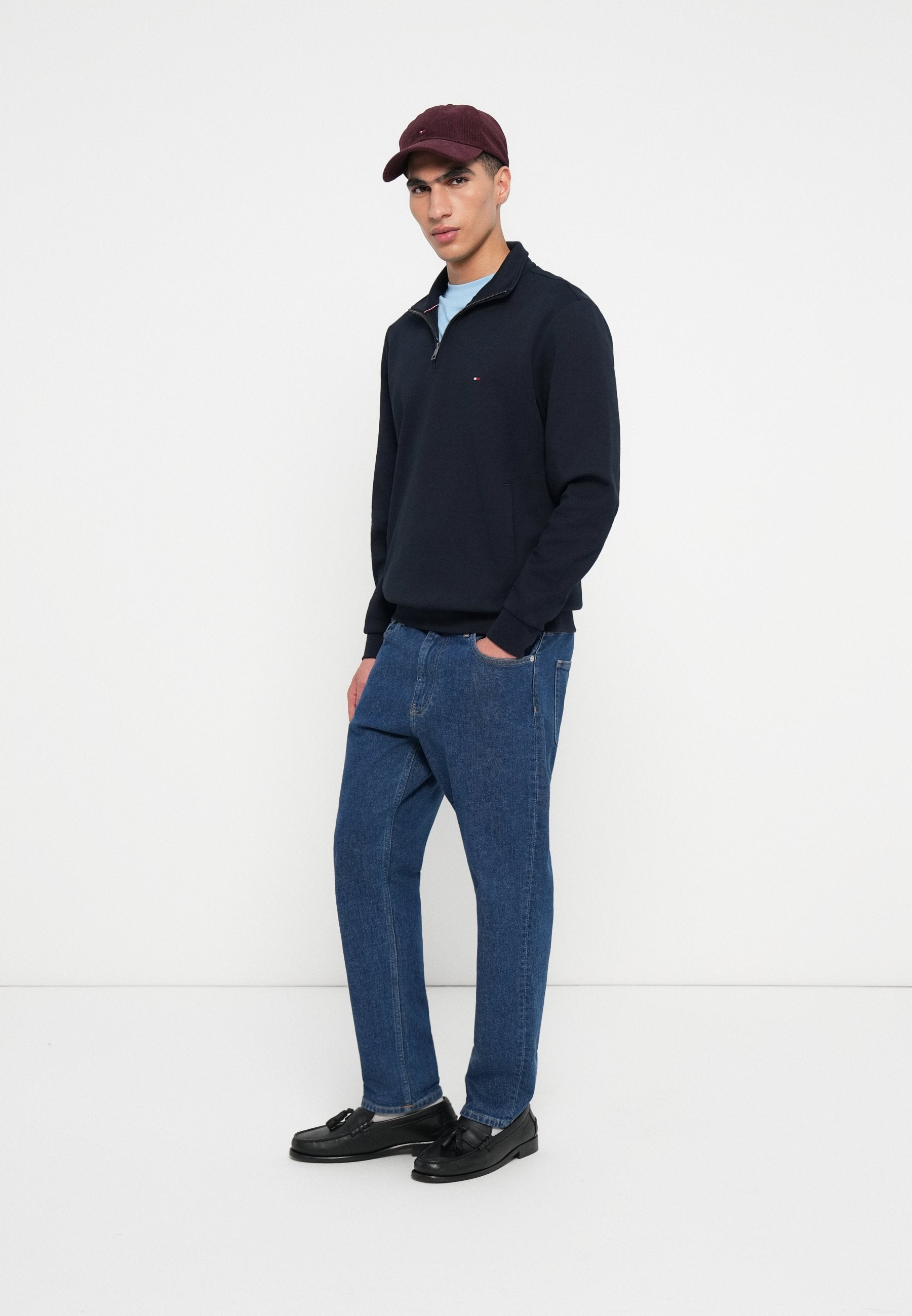 PERFORMANCE QUARTER-ZIP INTECHNO KNIT JUMPER - Sweatshirt - desert sky