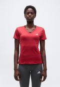 WORKOUT ESSENTIALS V-NECK T-SHIRT - Sports T-shirt - active maroon