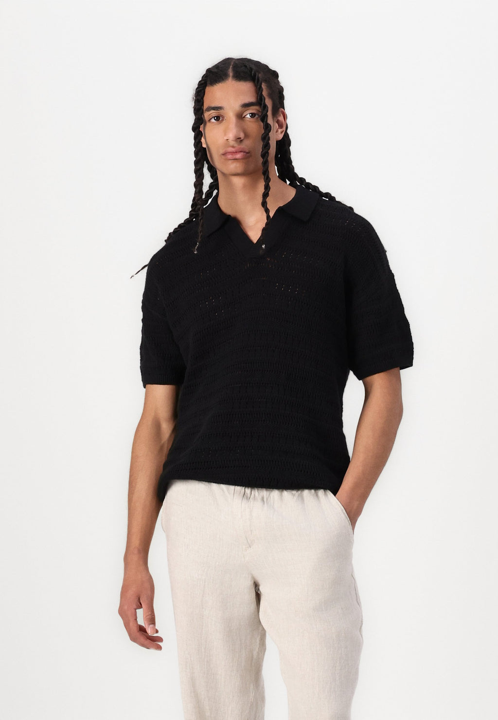 Loose Fit - Trousers - silver lining
