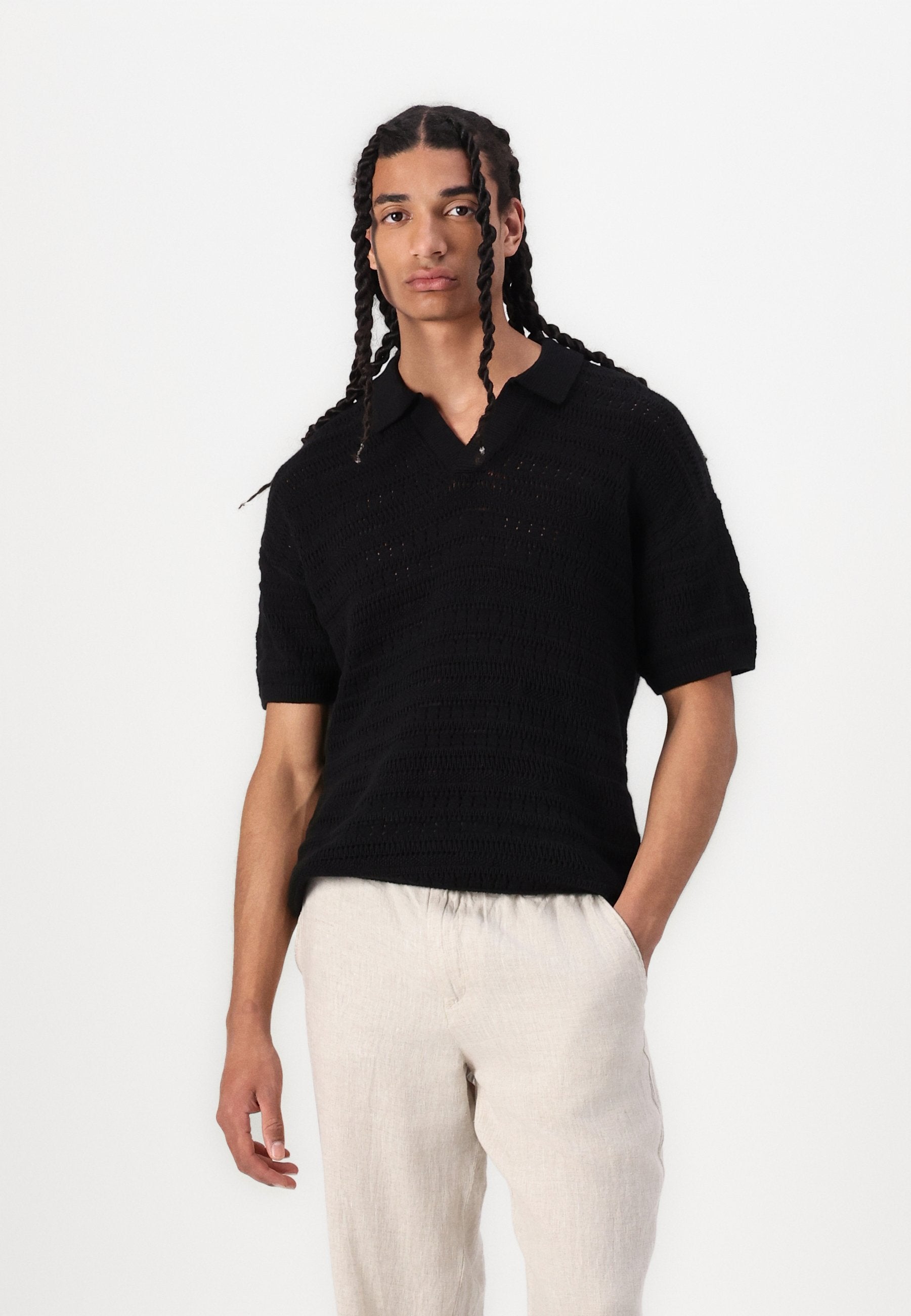 Loose Fit - Trousers - silver lining