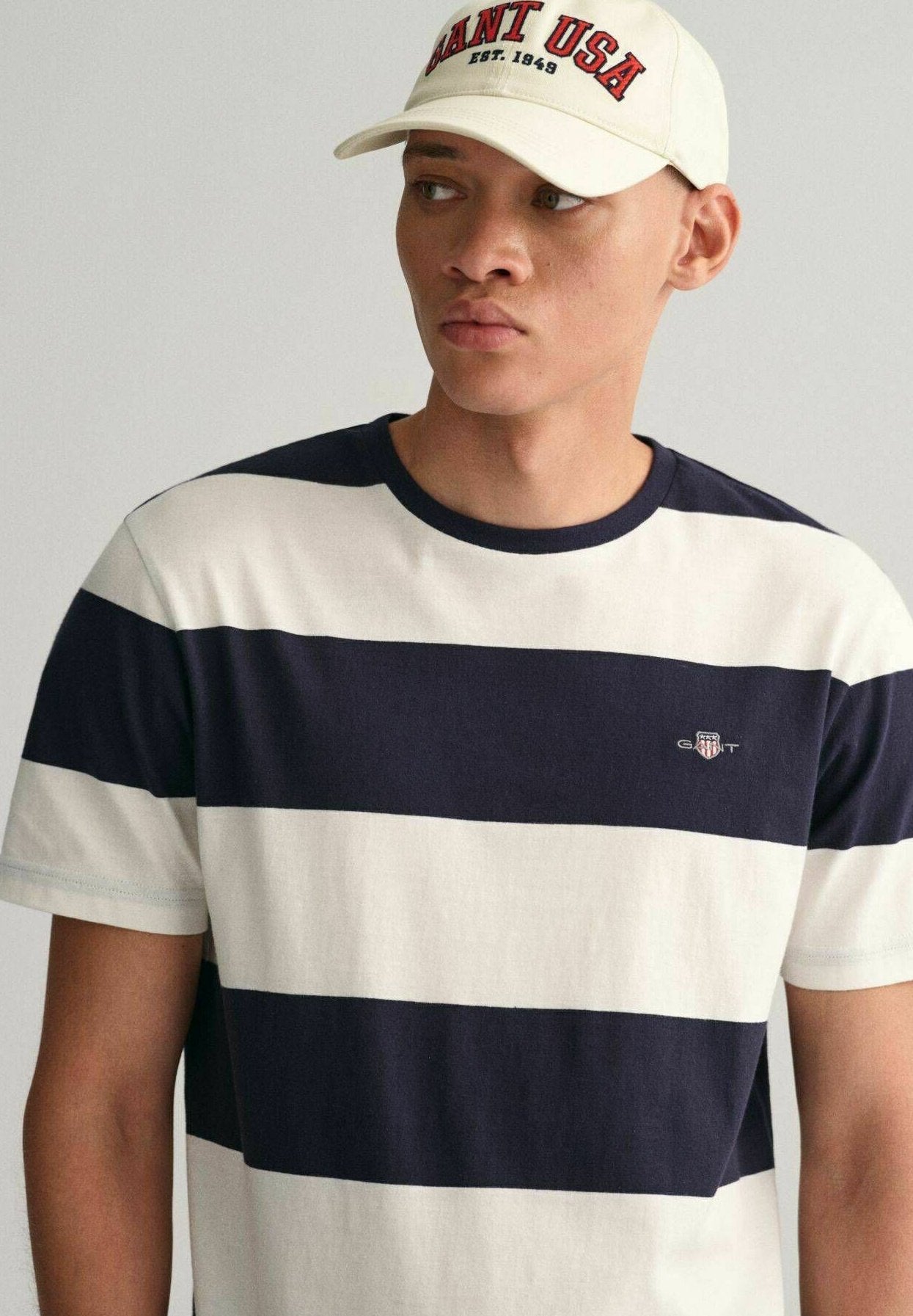 BAR STRIPE SS T-SHIRT - Print T-shirt - offwhite